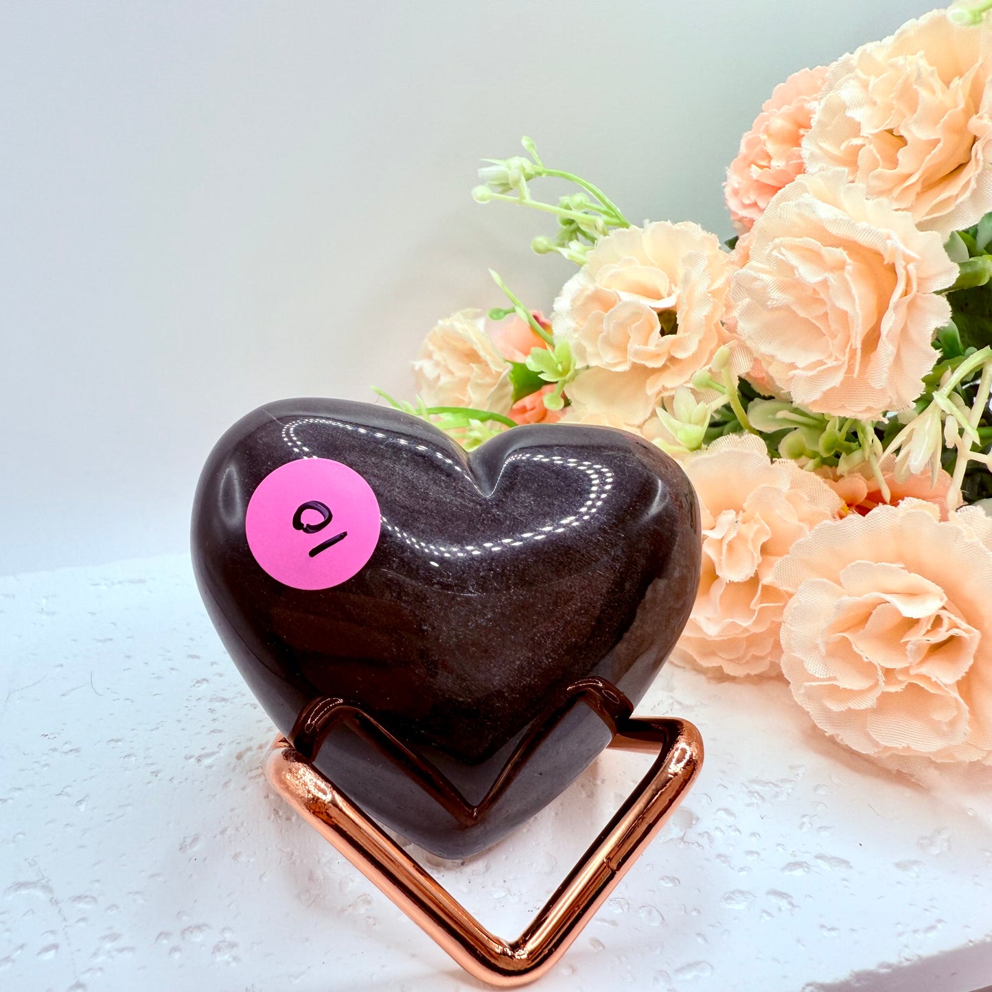 Silver Sheen Obsidian Hearts