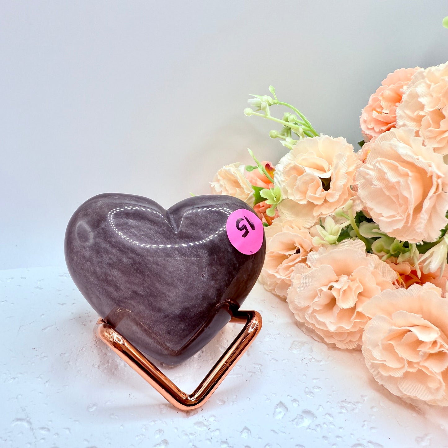 Silver Sheen Obsidian Hearts