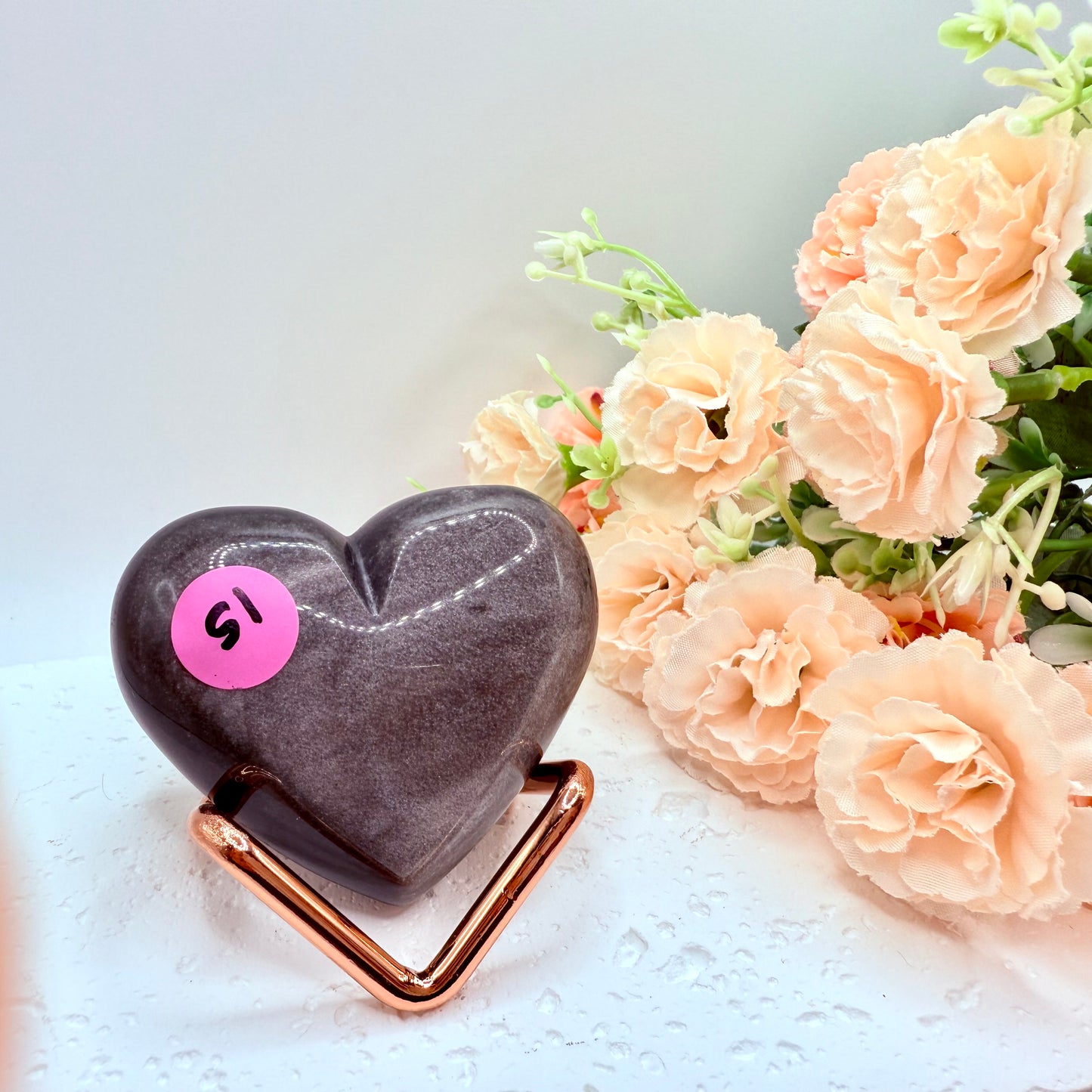 Silver Sheen Obsidian Hearts