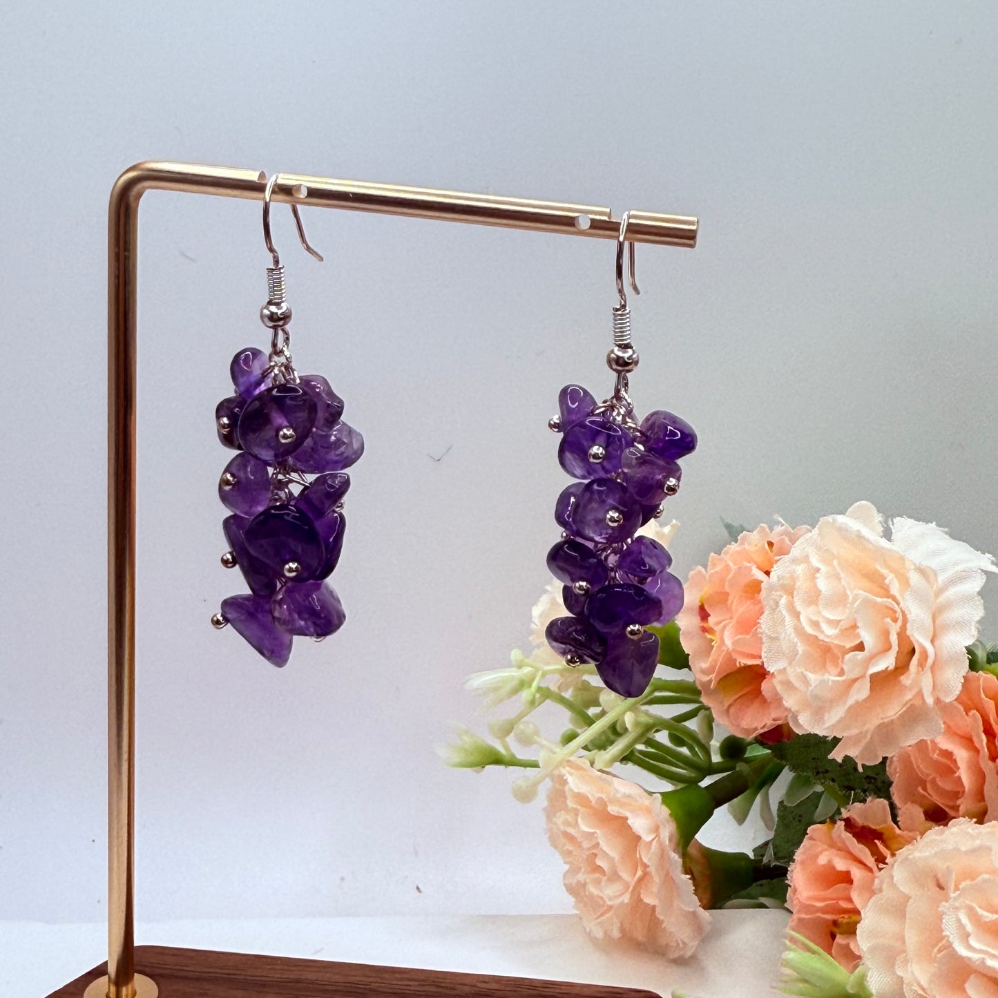 Crystal Chip Bunch Earrings