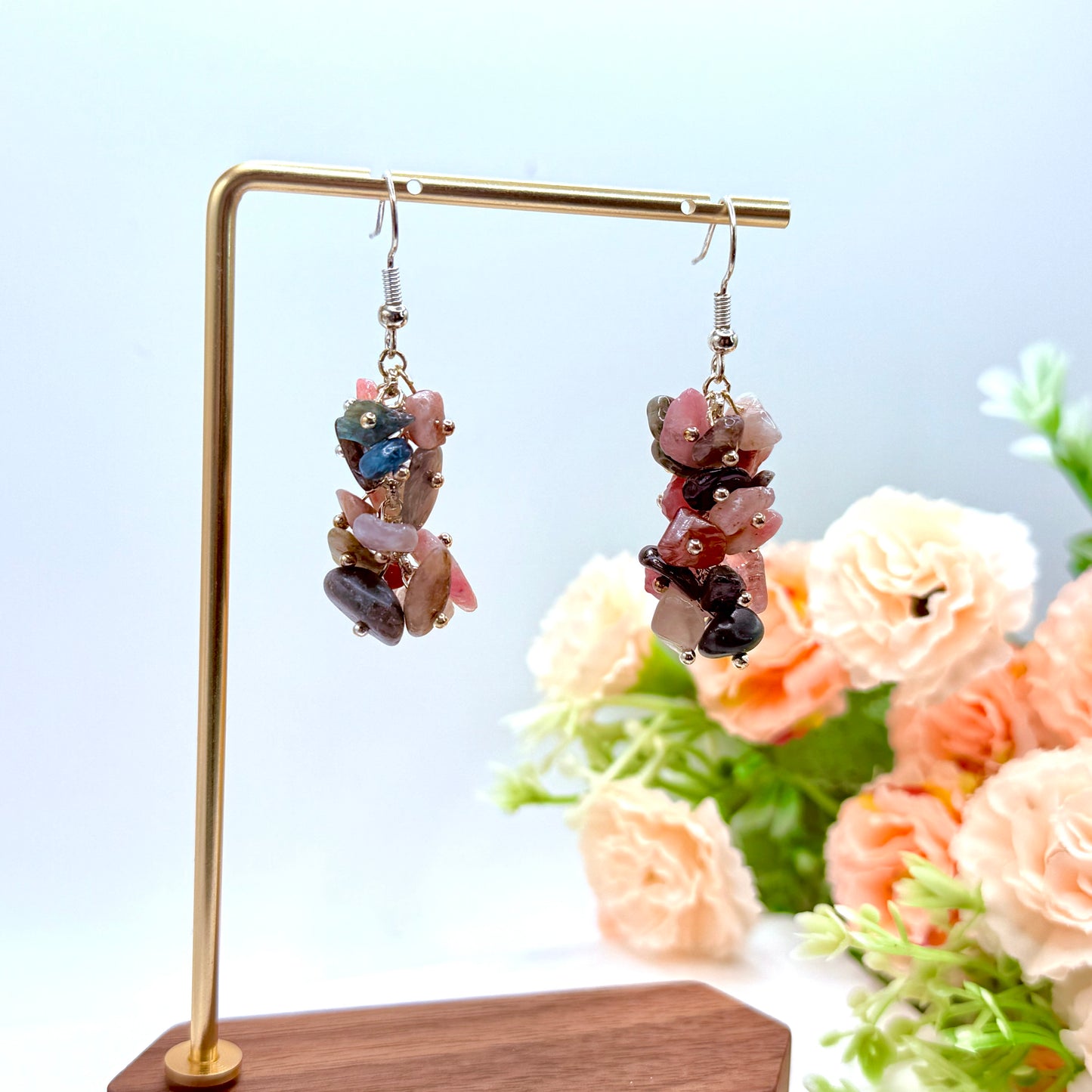 Crystal Chip Bunch Earrings
