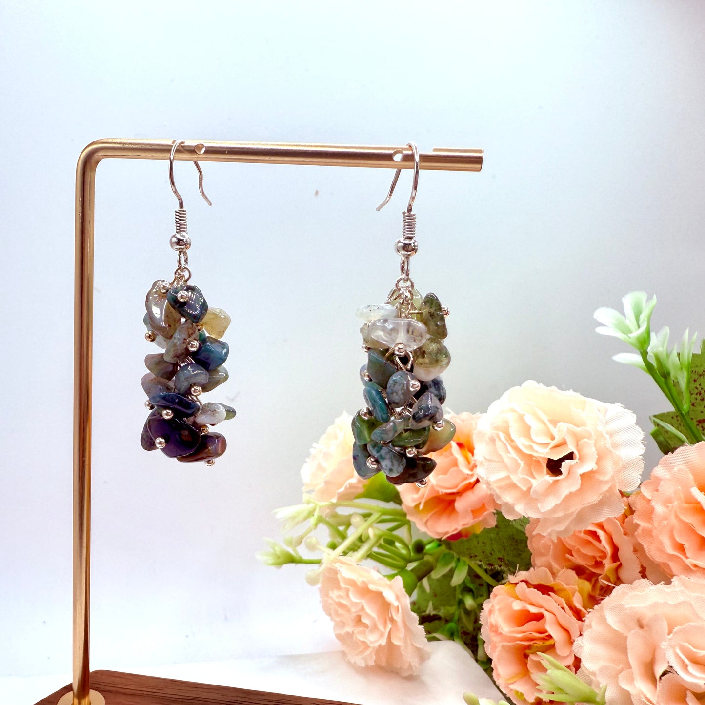 Crystal Chip Bunch Earrings