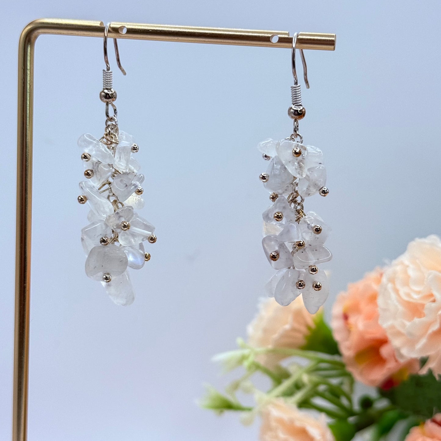 Crystal Chip Bunch Earrings