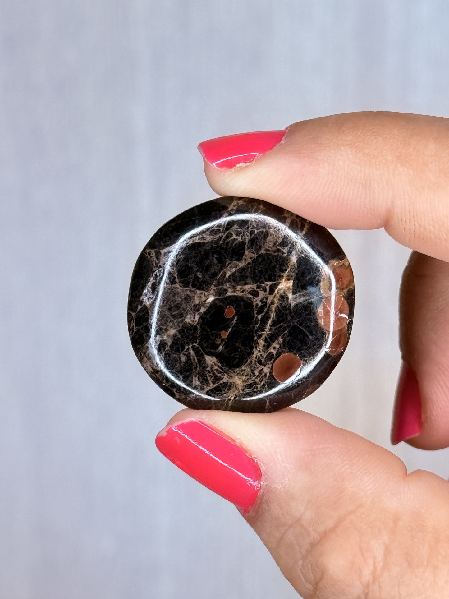 Peanut Obsidian Flatstone – Polished Volcanic Glass Palm Stone | Handpicked Protective Grounding Crystal