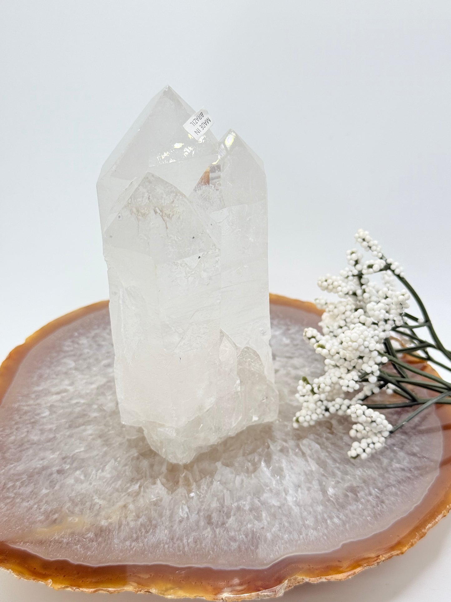 Brazilian Clear Quartz Cluster – Large Prismatic Natural Points - Auralis Crystals