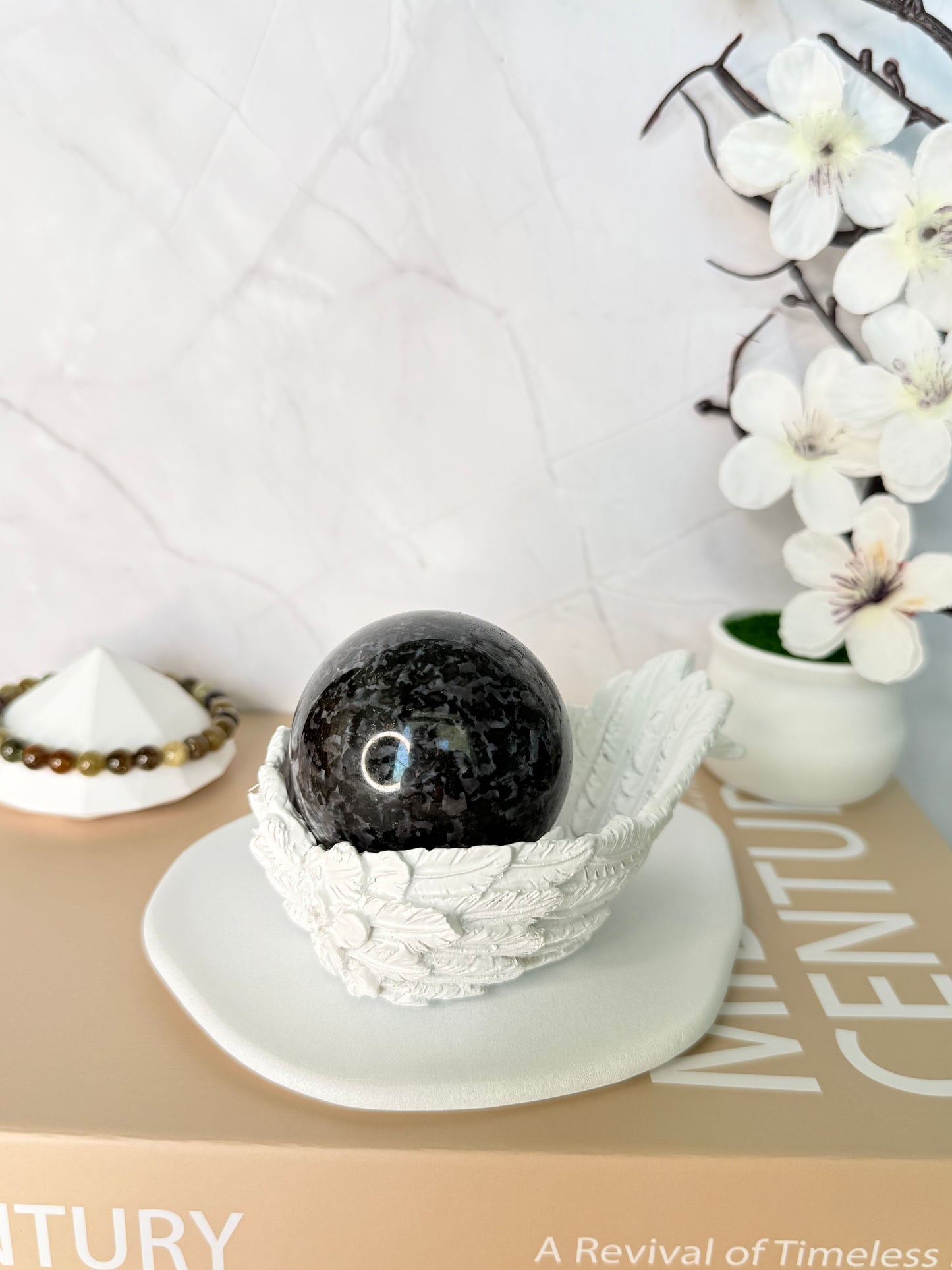 Indigo Gabbro Sphere – Stone of Intuition, Transformation & Inner Depth - Auralis Crystals