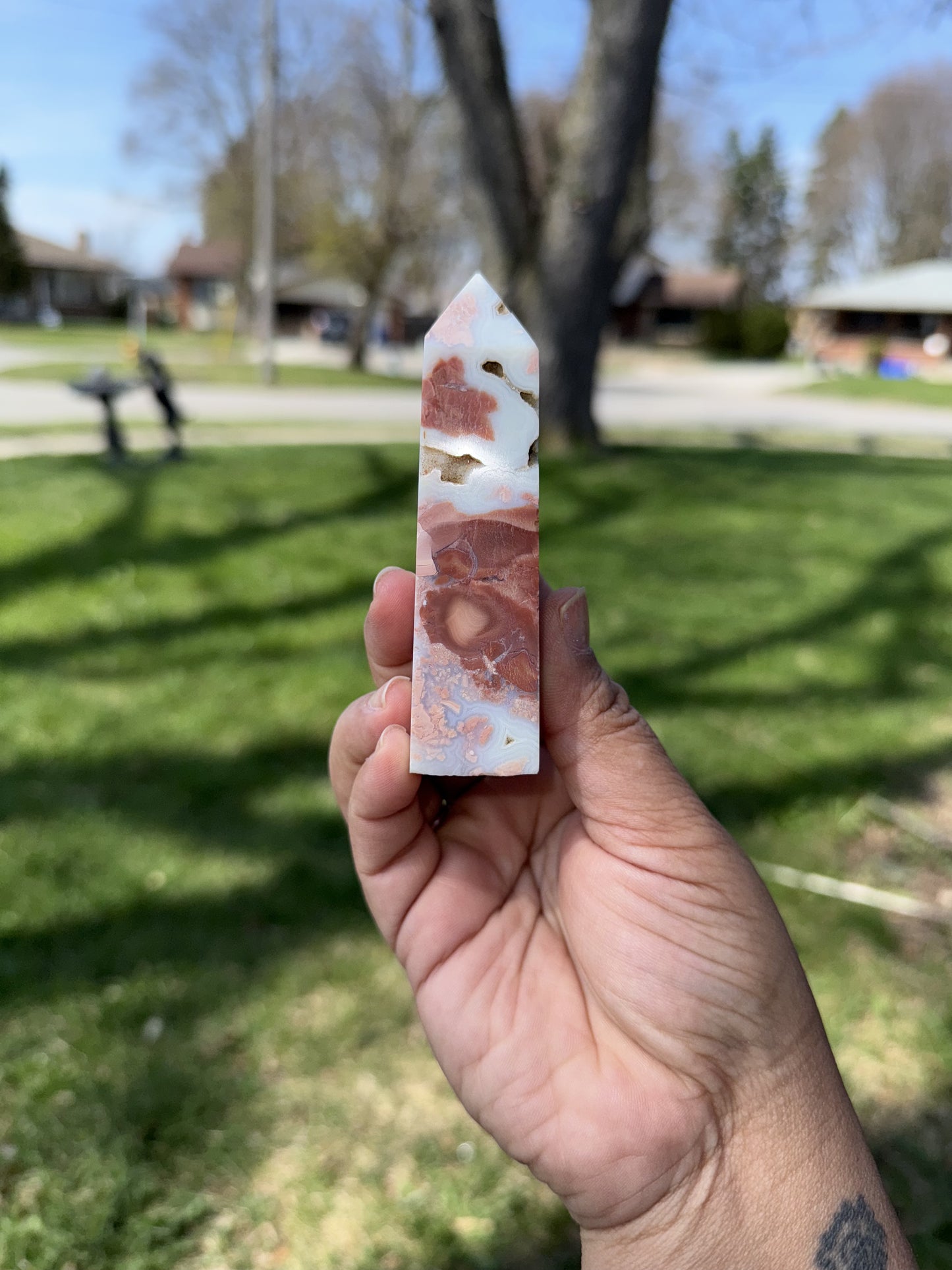 Petal Agate Druzy Tower