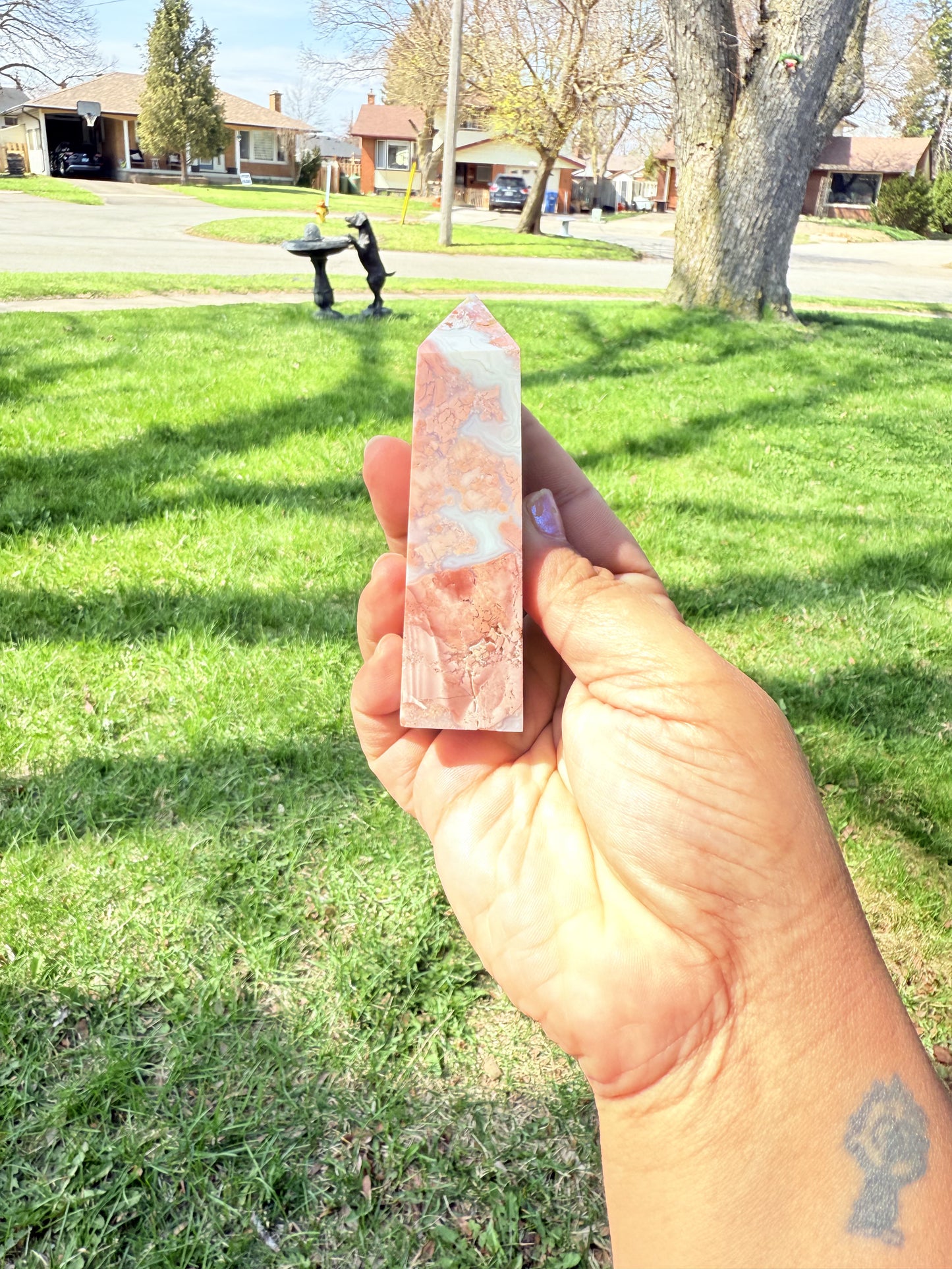 Petal Agate Druzy Tower