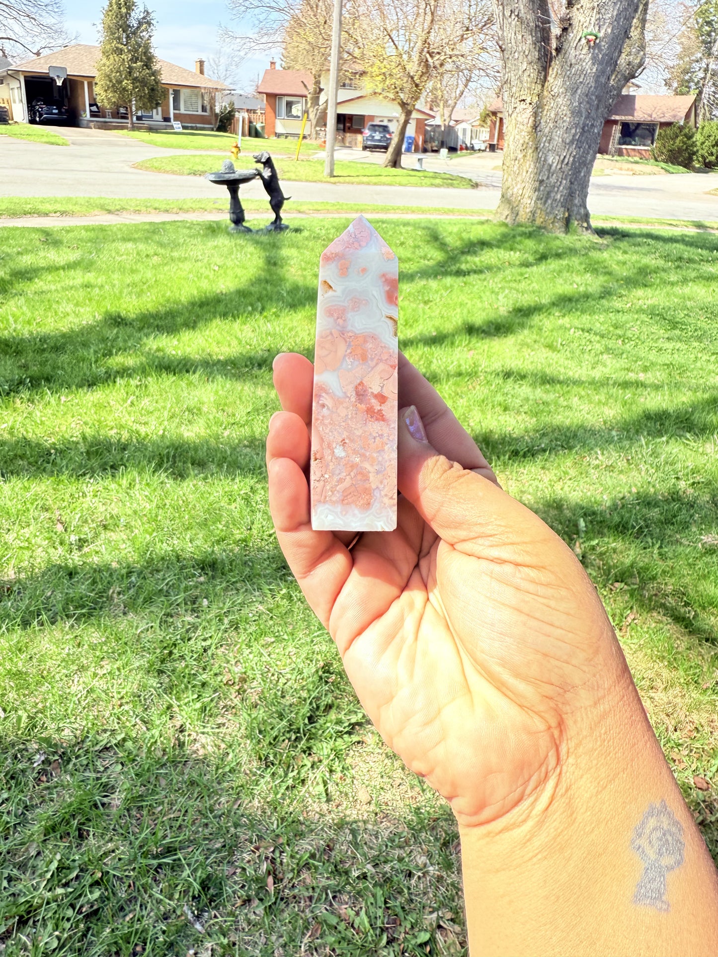 Petal Agate Druzy Tower