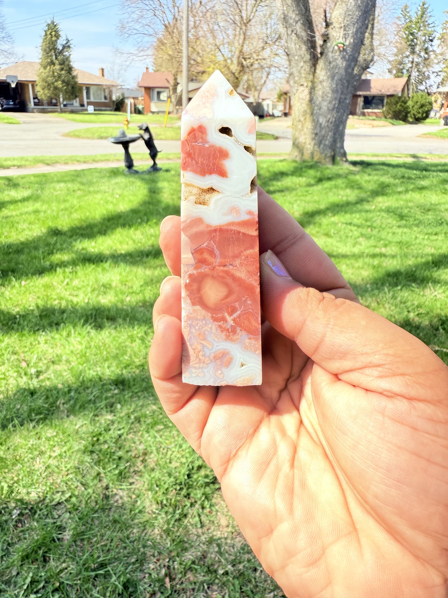 Petal Agate Druzy Tower