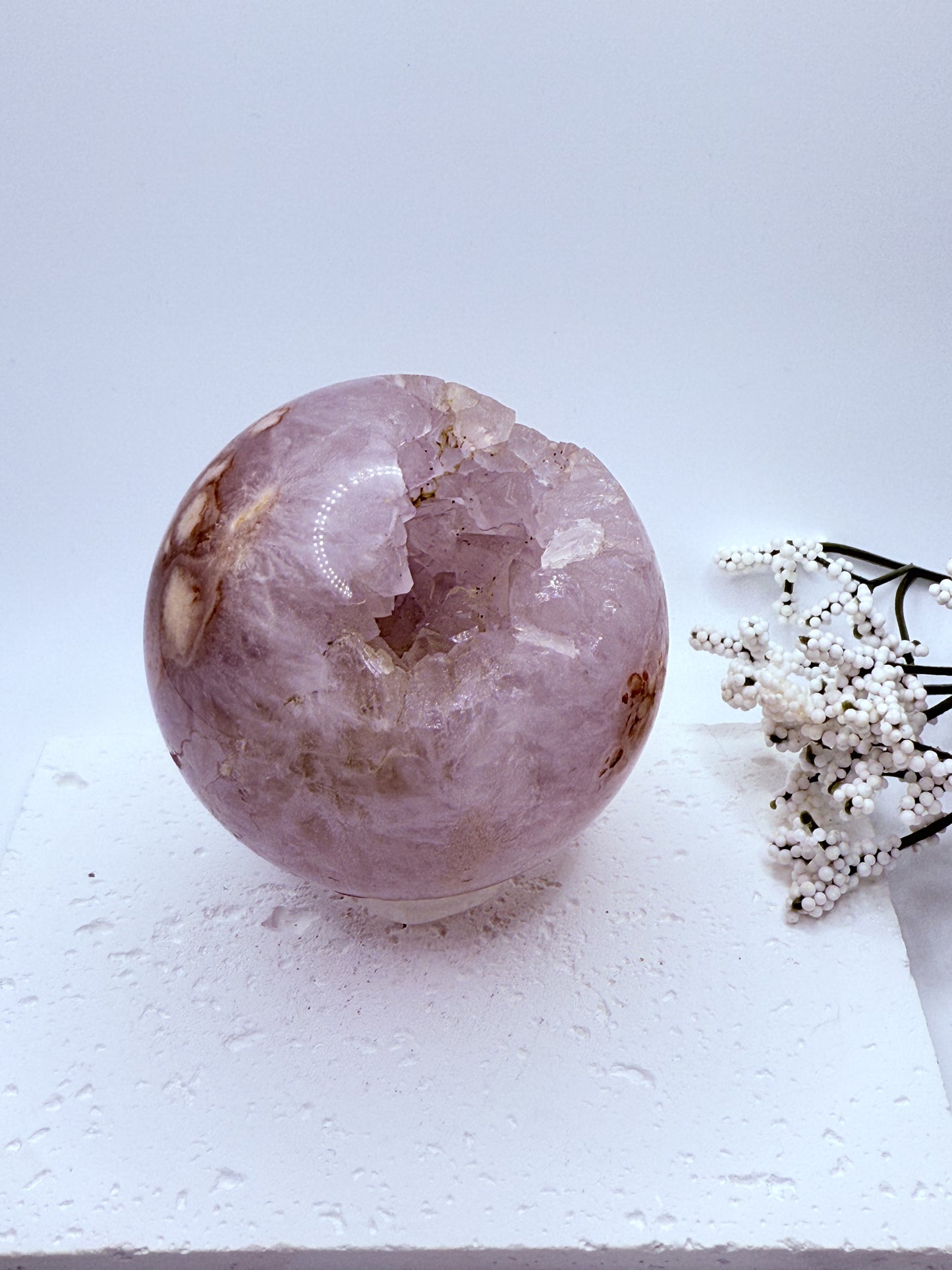 High Quality Pink Amethyst Flower Agate Sphere
