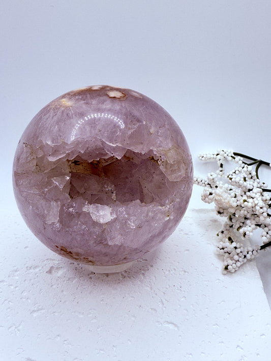 High Quality Pink Amethyst Flower Agate Sphere