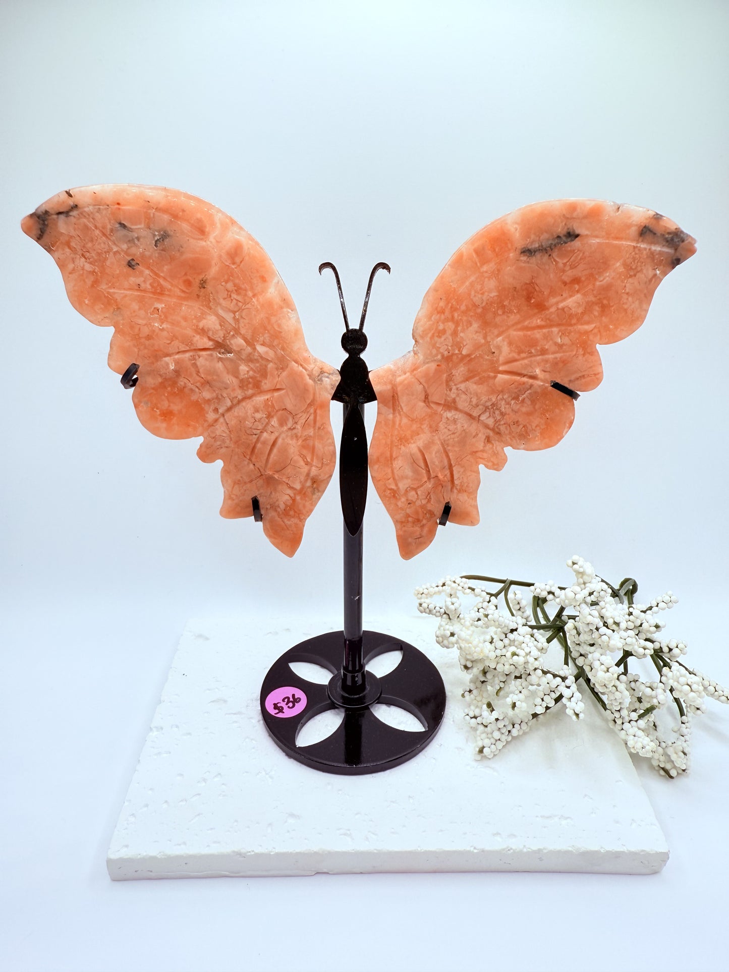 Pink Agate Butterfly