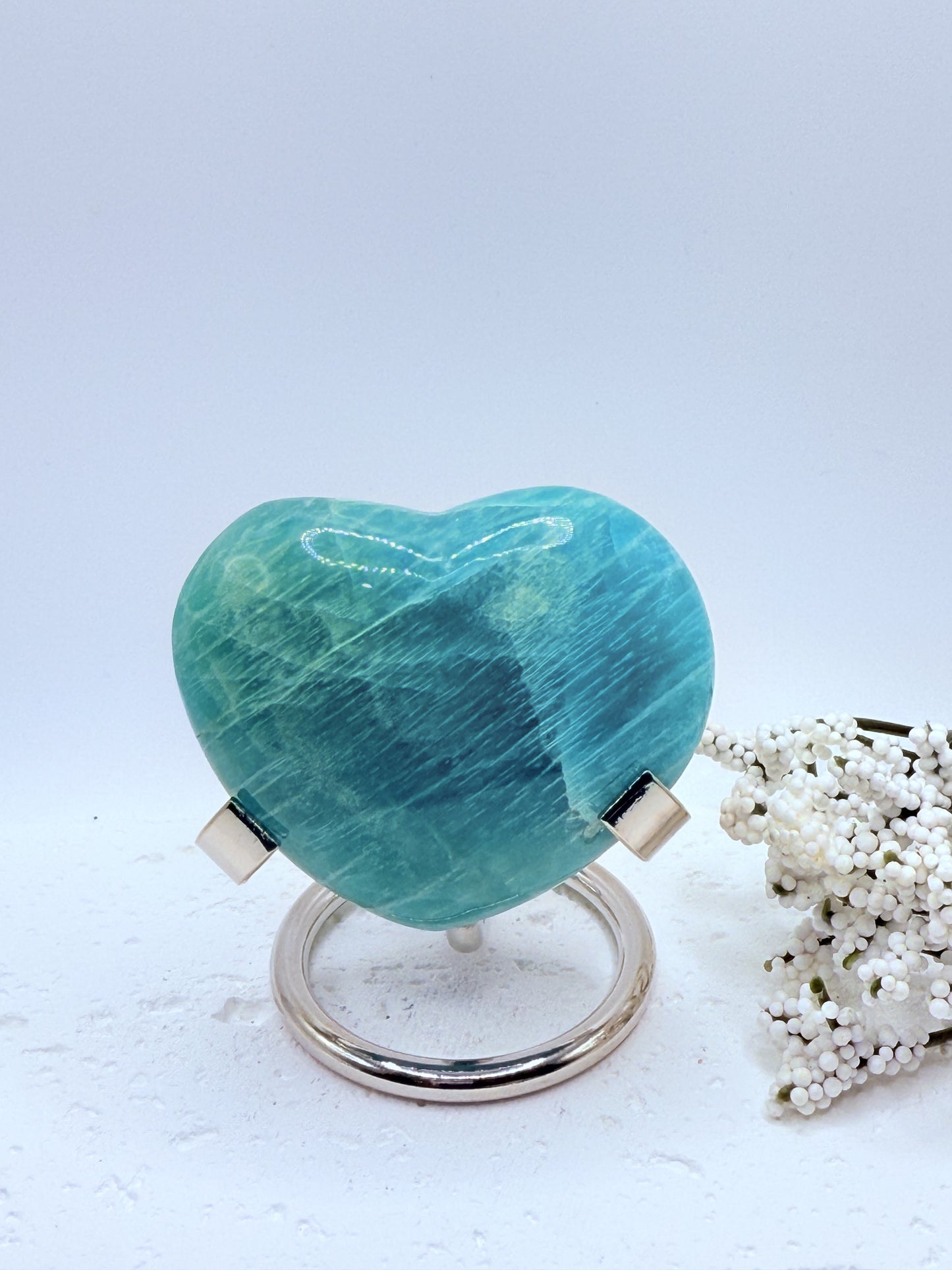 Amazonite Heart Carving