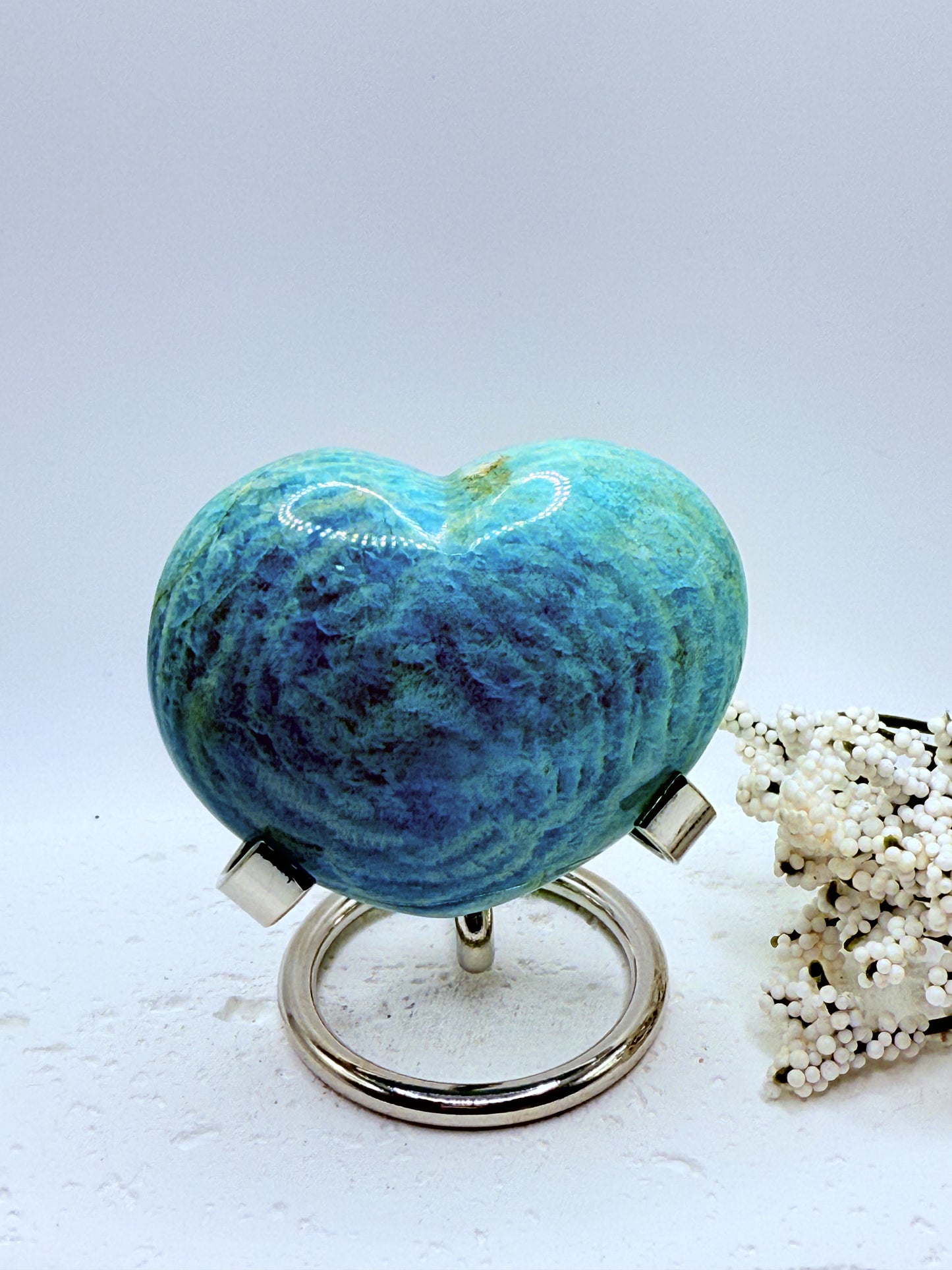 Amazonite Heart Carving