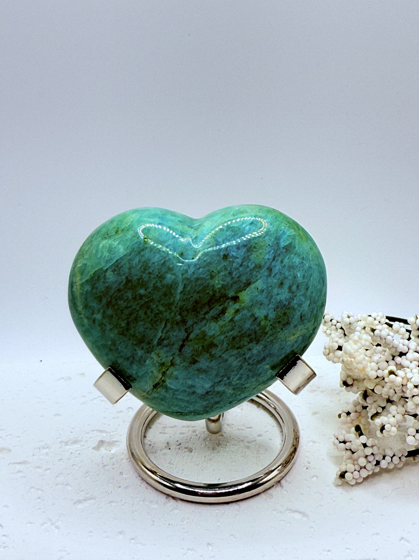 Amazonite Heart Carving