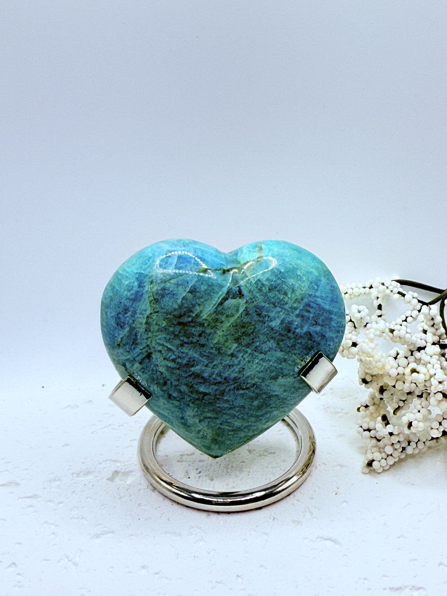 Amazonite Heart Carving