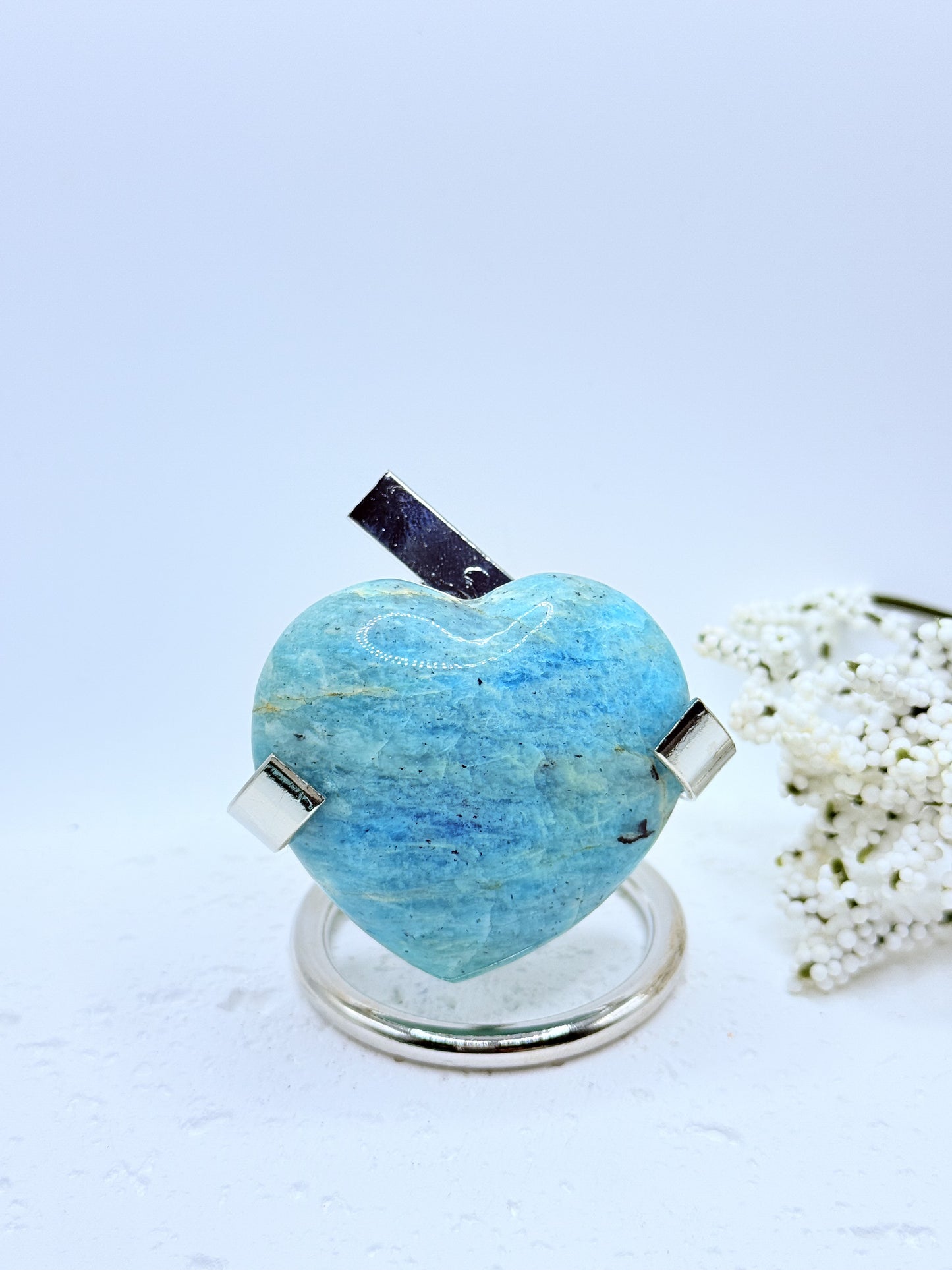 Amazonite Heart Carving