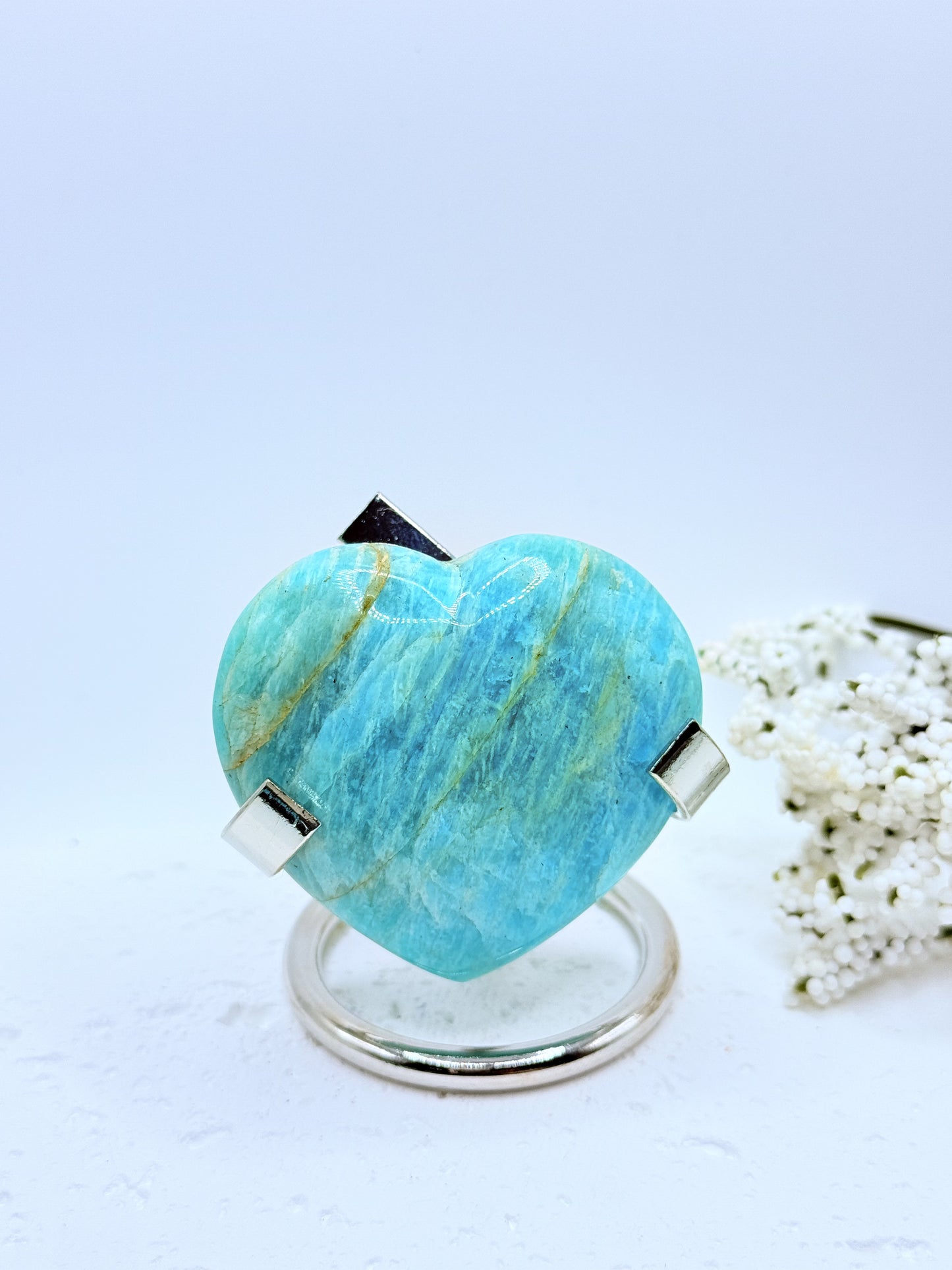 Amazonite Heart Carving