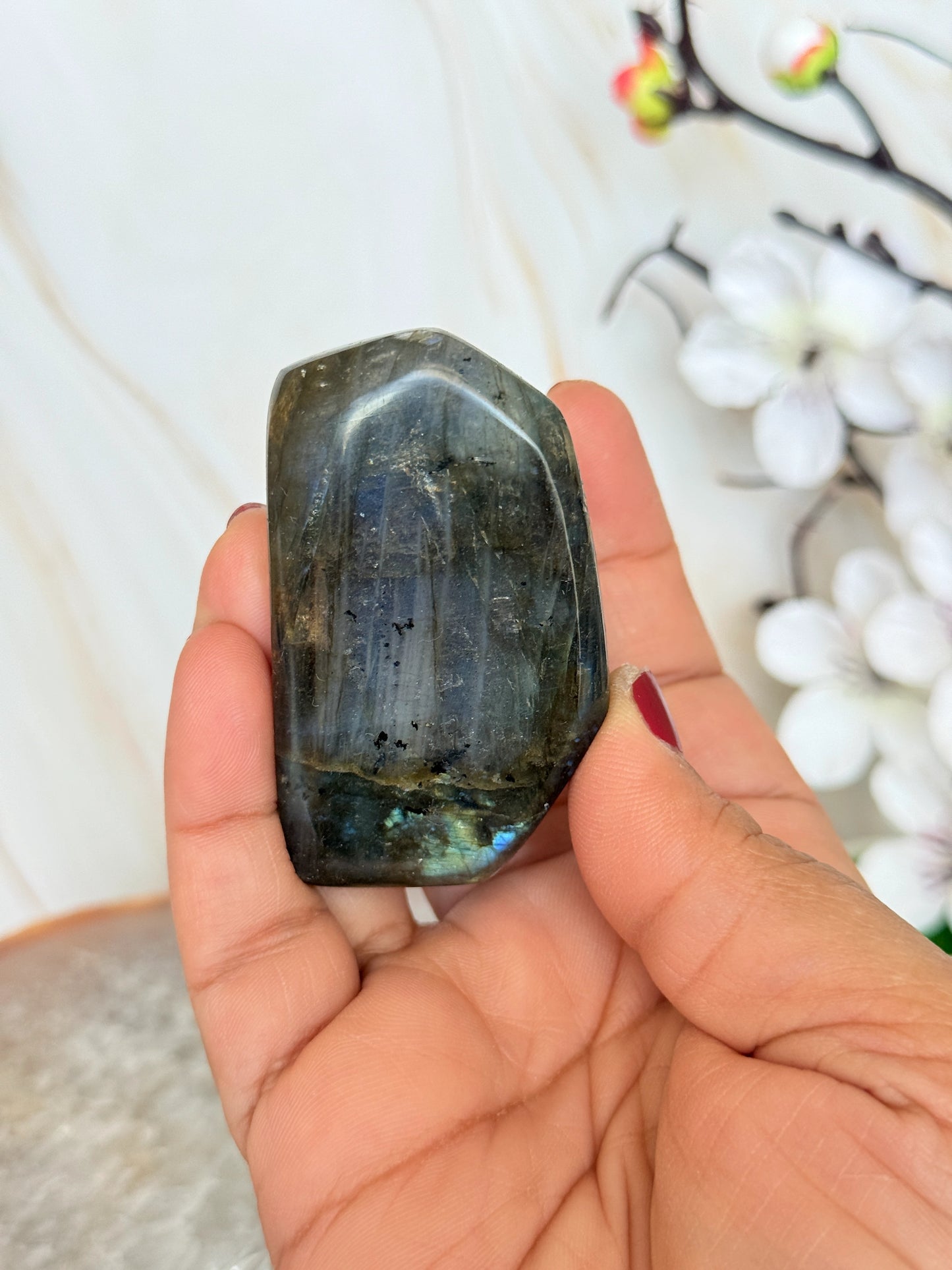 Flashy Labradorite Freeform | Electric Blue & Gold Flash | Polished | Madagascar