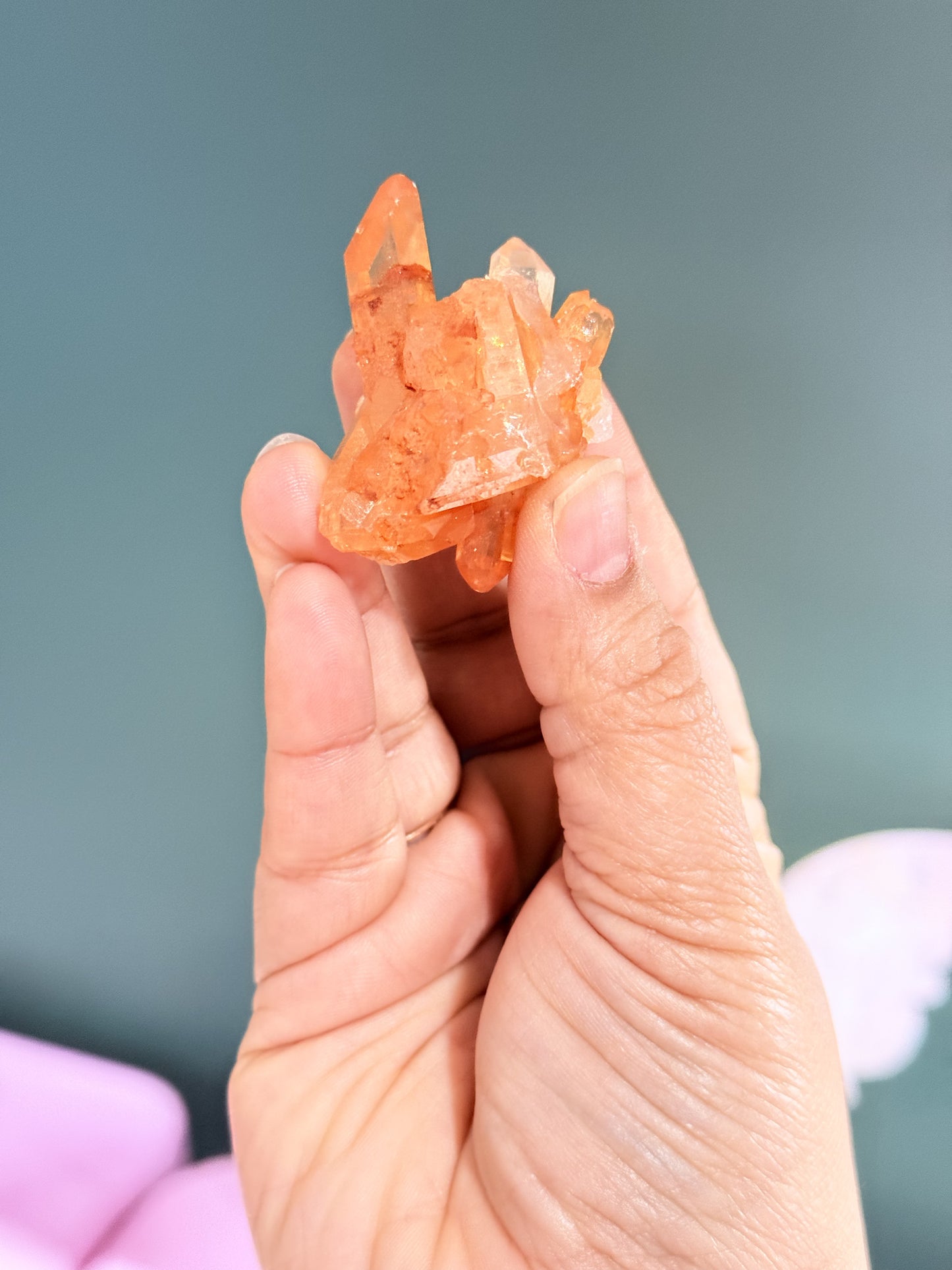 Tangerine Quartz Mini Clusters – Joyful Energy in a Small Spark