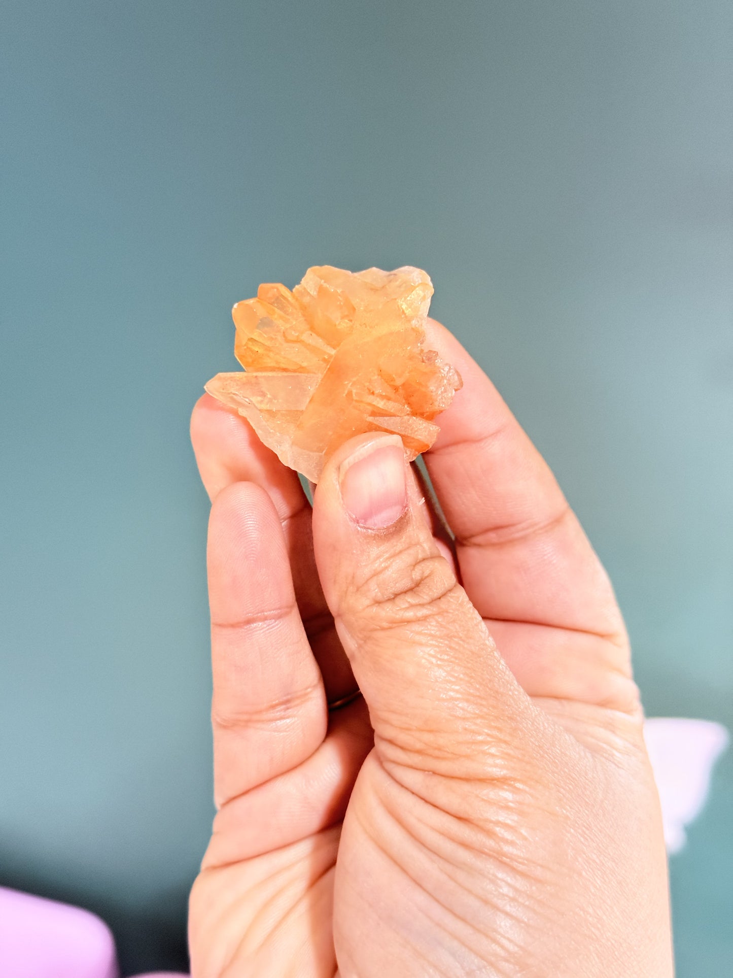 Tangerine Quartz Mini Clusters – Joyful Energy in a Small Spark