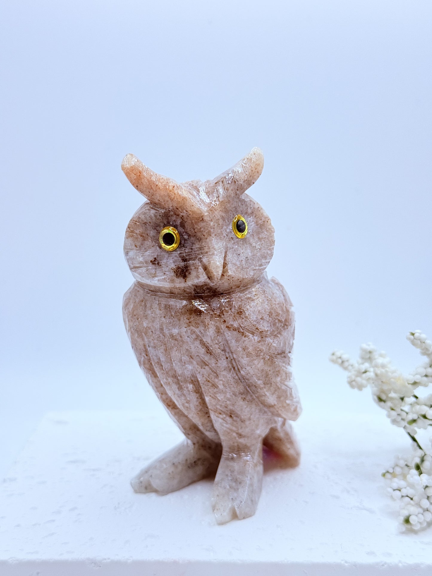 Dolomite Jasper Owl Carving