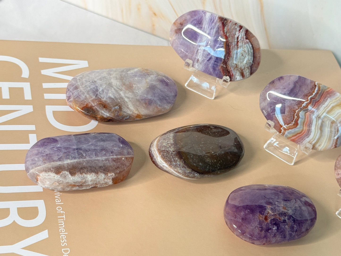 Amethyst Agate Palm Stone | Calm & Clarity | Pocket Crystal