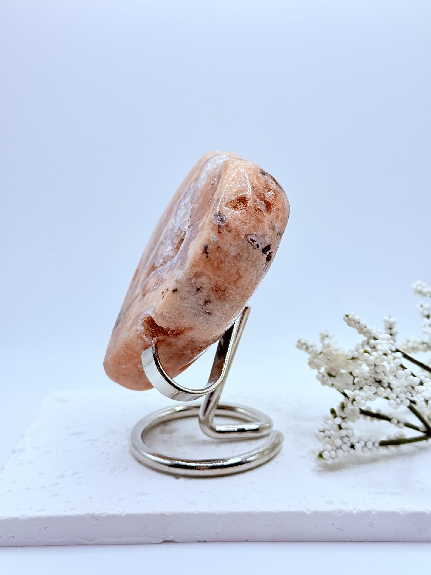 Pink Amethyst Druzy Heart Carving