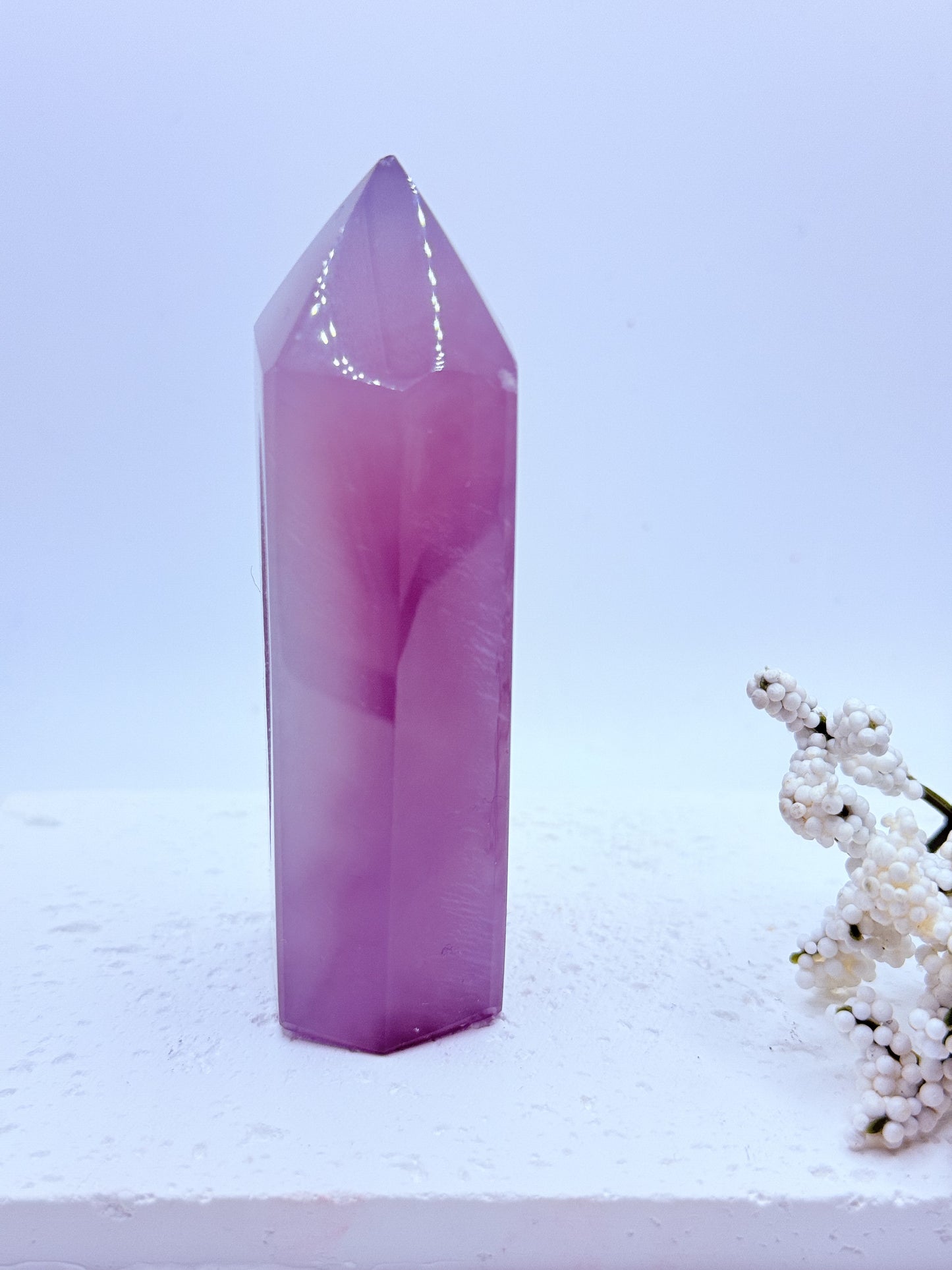 Grey Agate Druzy Tower 3