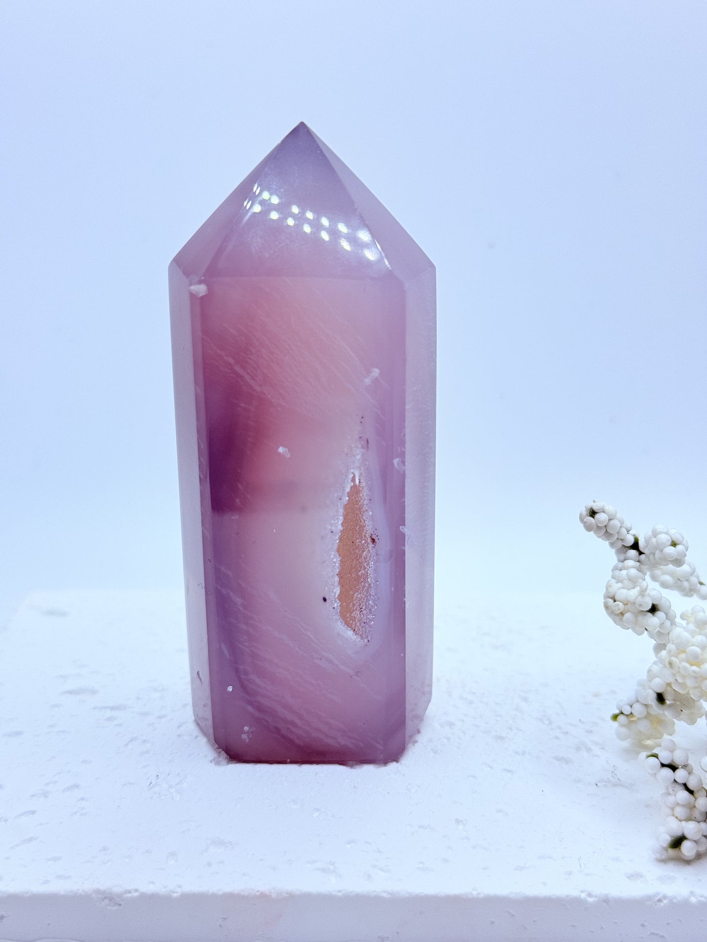 Grey Agate Druzy Tower 3