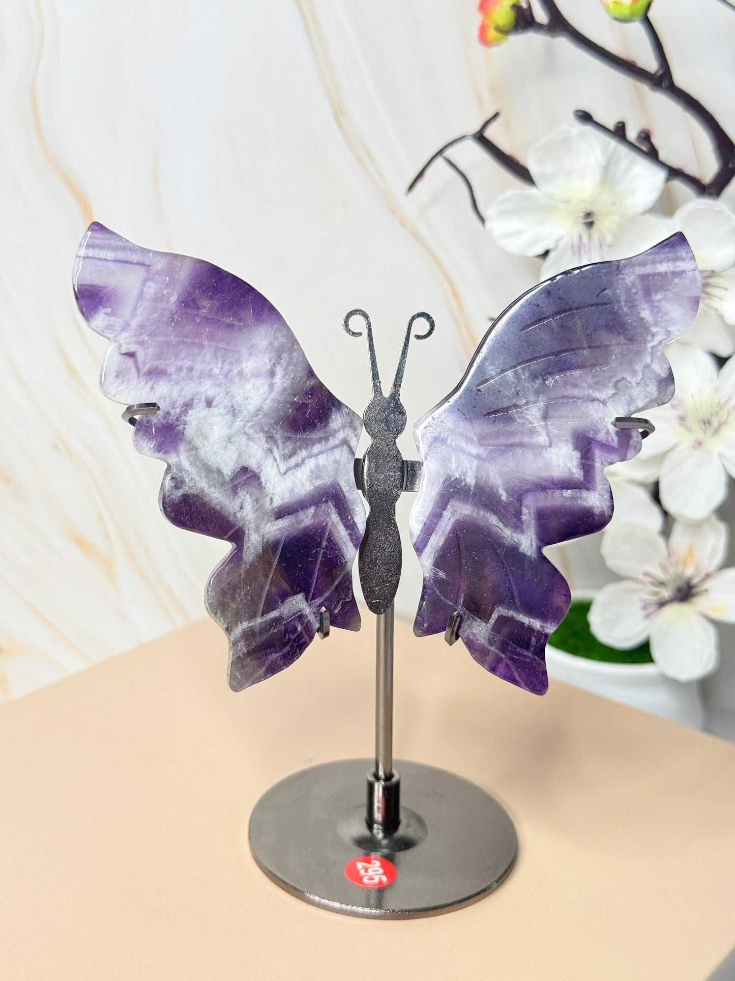 Chevron Amethyst Crystal Butterfly | Transformation & Clarity Display Piece