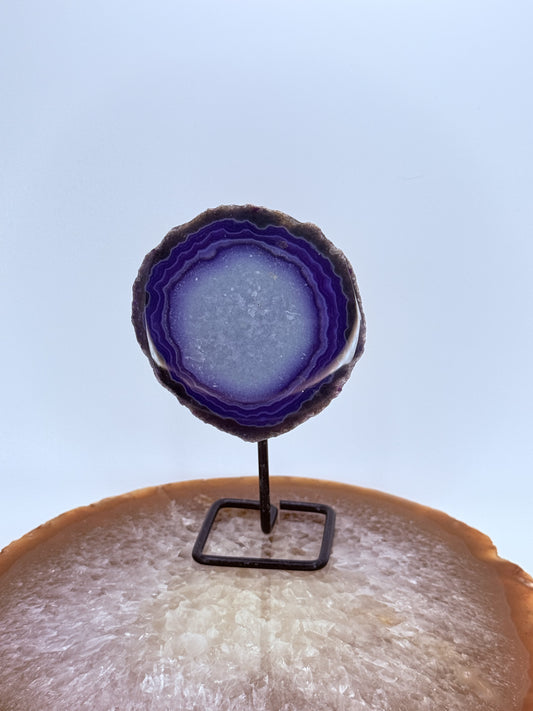 Purple Agate Slice on Stand