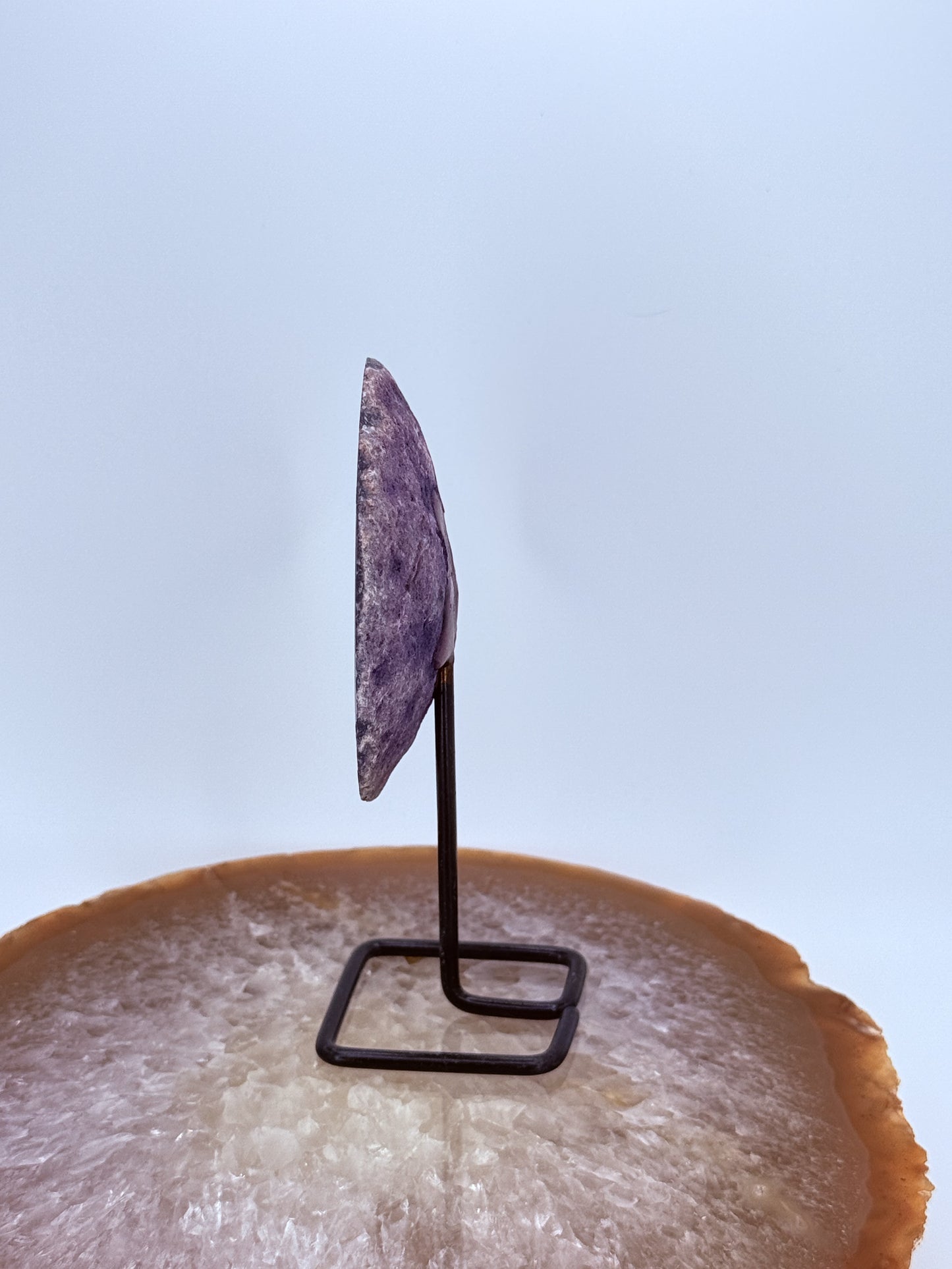 Purple Agate Slice on Stand