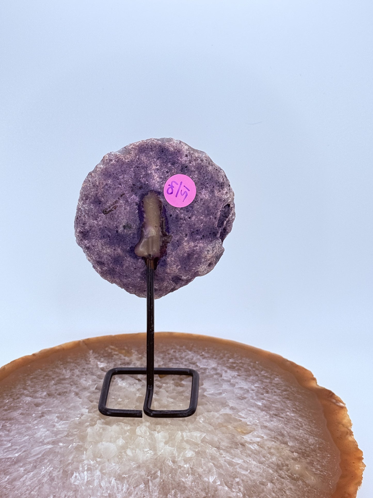Purple Agate Slice on Stand