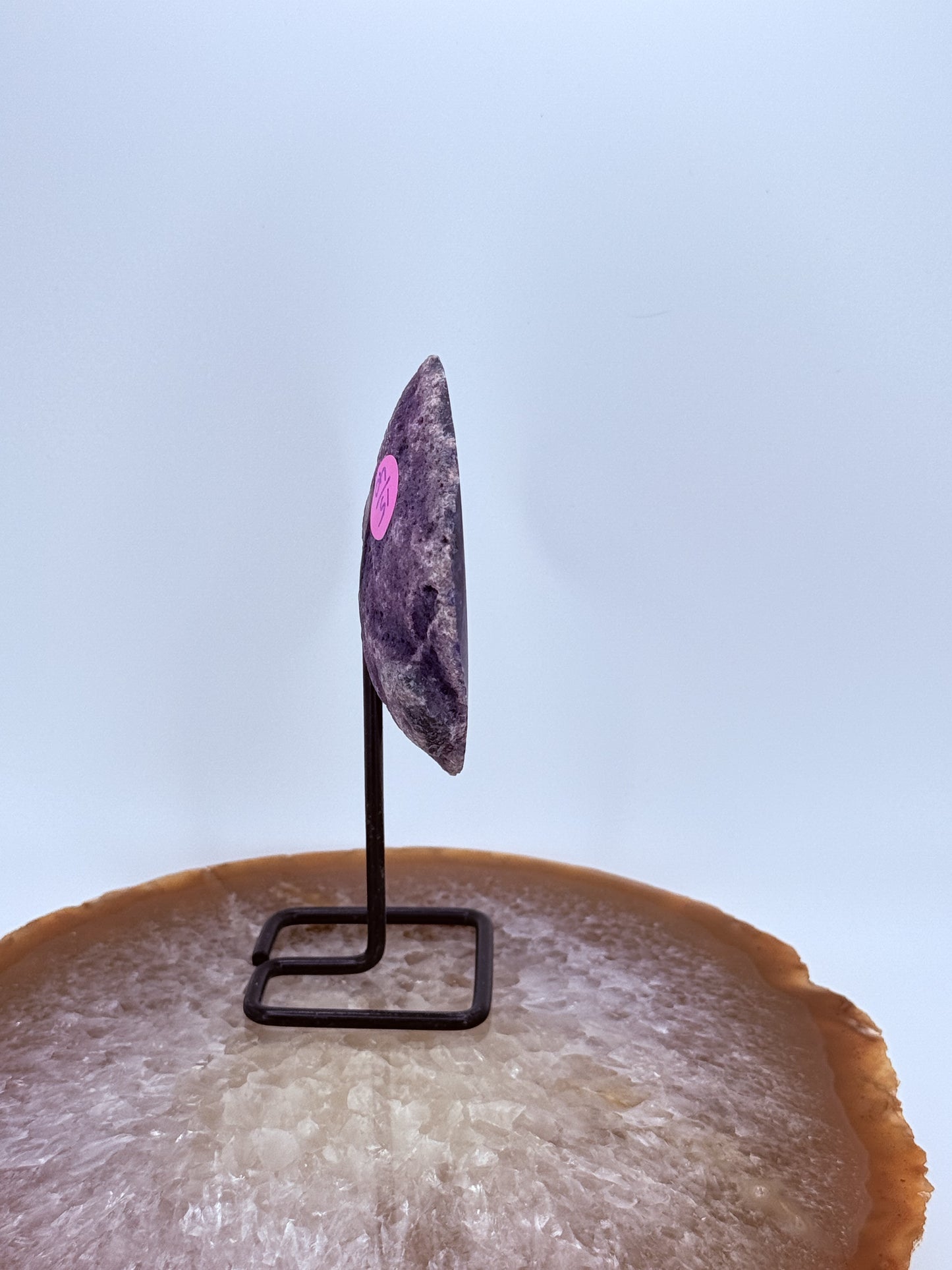 Purple Agate Slice on Stand