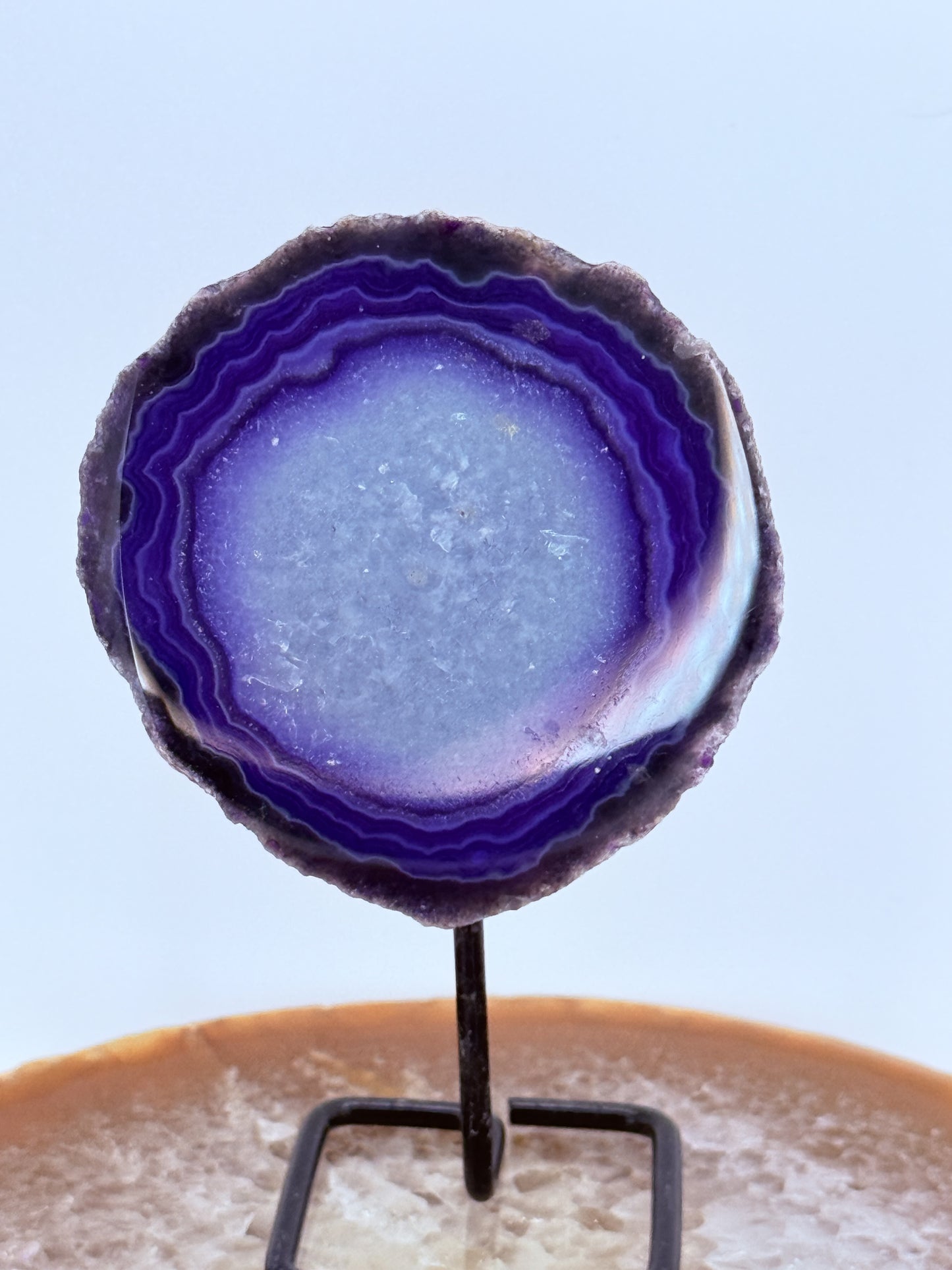 Purple Agate Slice on Stand
