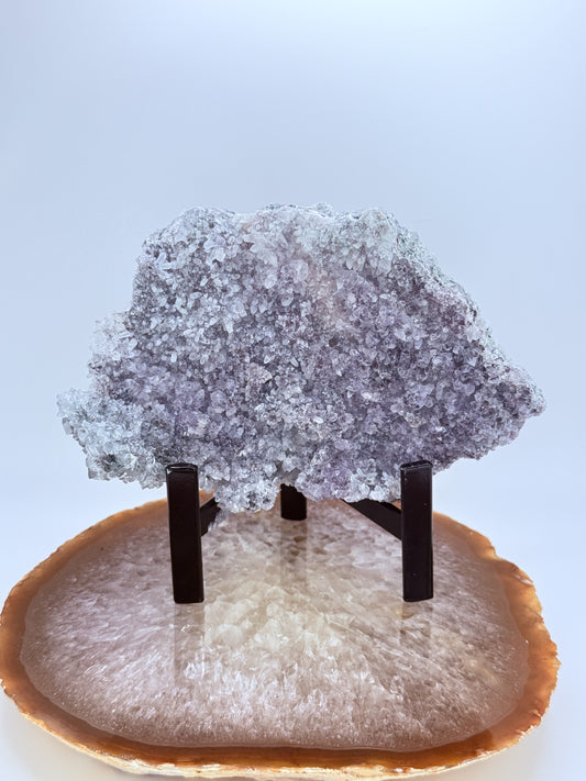 Purple Zeolite Cluster on Stand | Natural Crystal Display for Cleansing, Calm & Spiritual Harmony