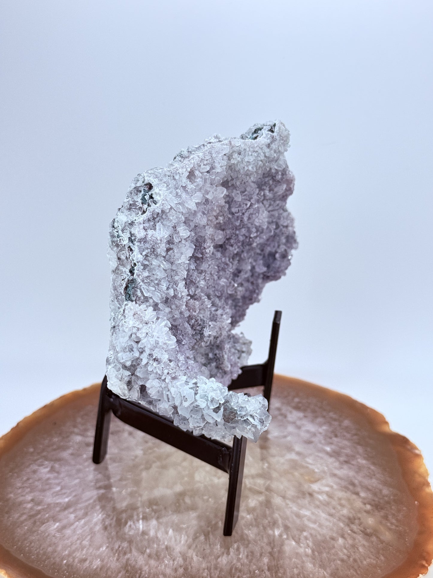 Purple Zeolite Cluster on Stand | Natural Crystal Display for Cleansing, Calm & Spiritual Harmony