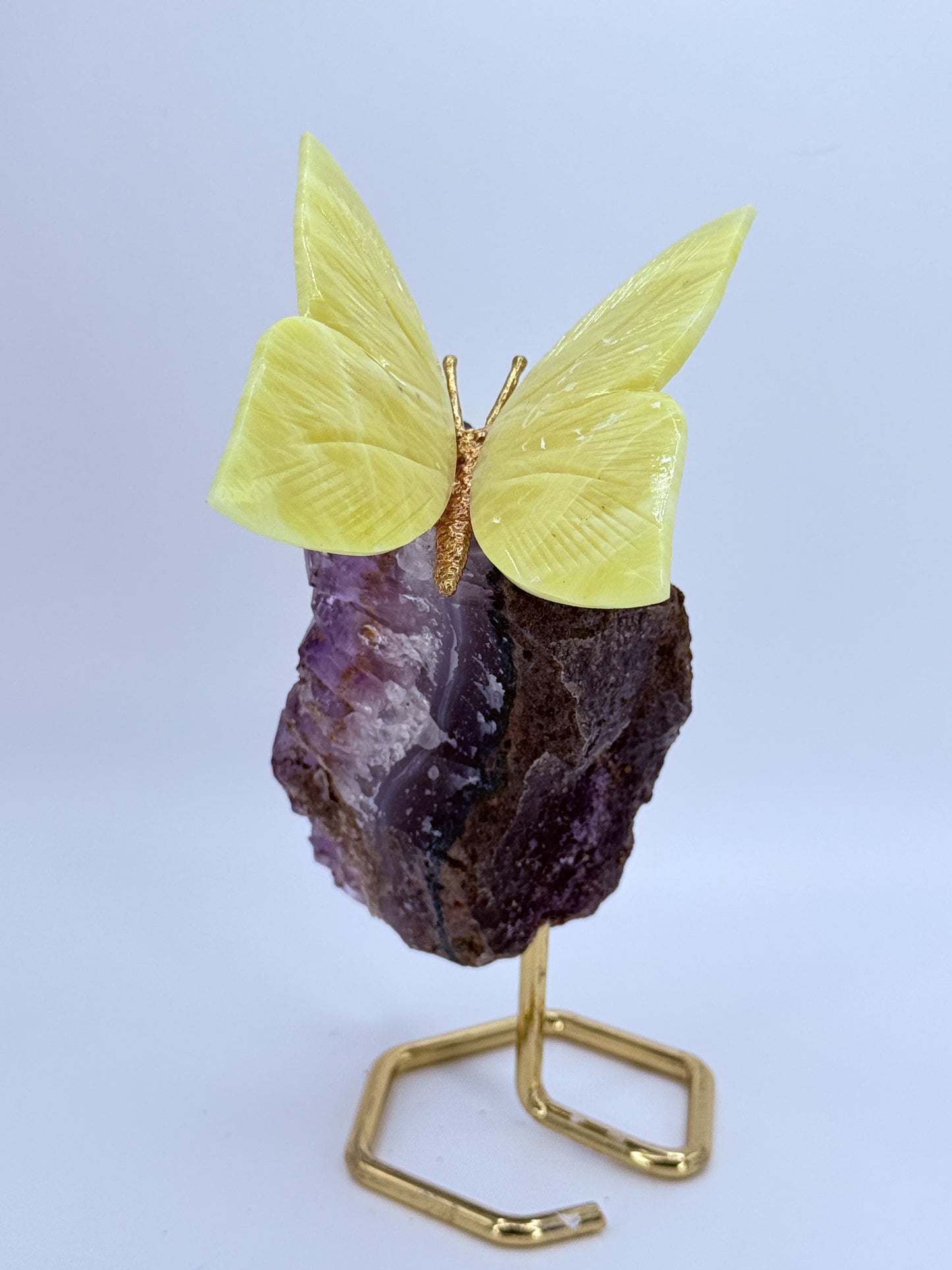 Amethyst Freeform with Butterfly | Crystal Symbol of Transformation & Peace | Natural Healing Stone Decor Gift