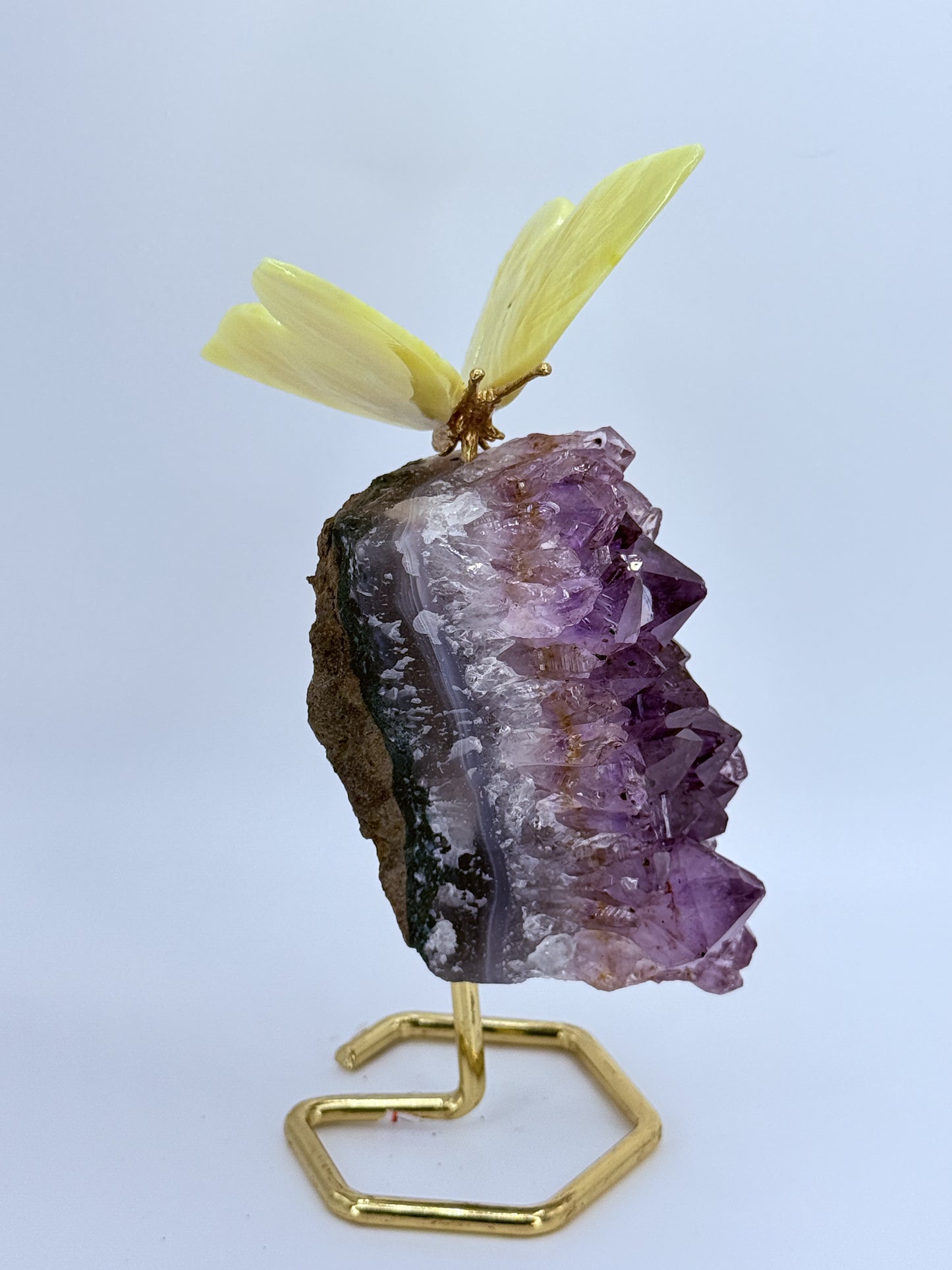 Amethyst Freeform with Butterfly | Crystal Symbol of Transformation & Peace | Natural Healing Stone Decor Gift