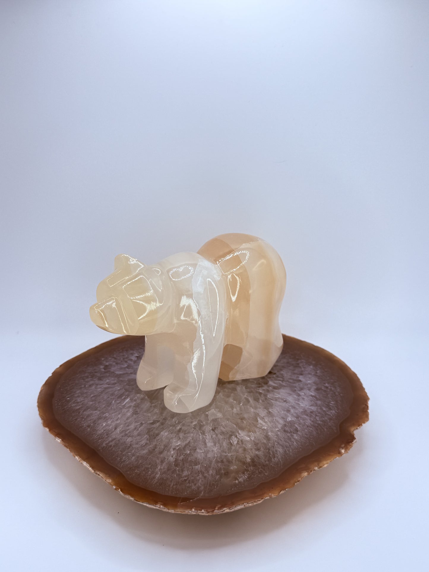 Banded Onyx Bear Carving | Natural Stone Totem for Strength, Protection & Balance