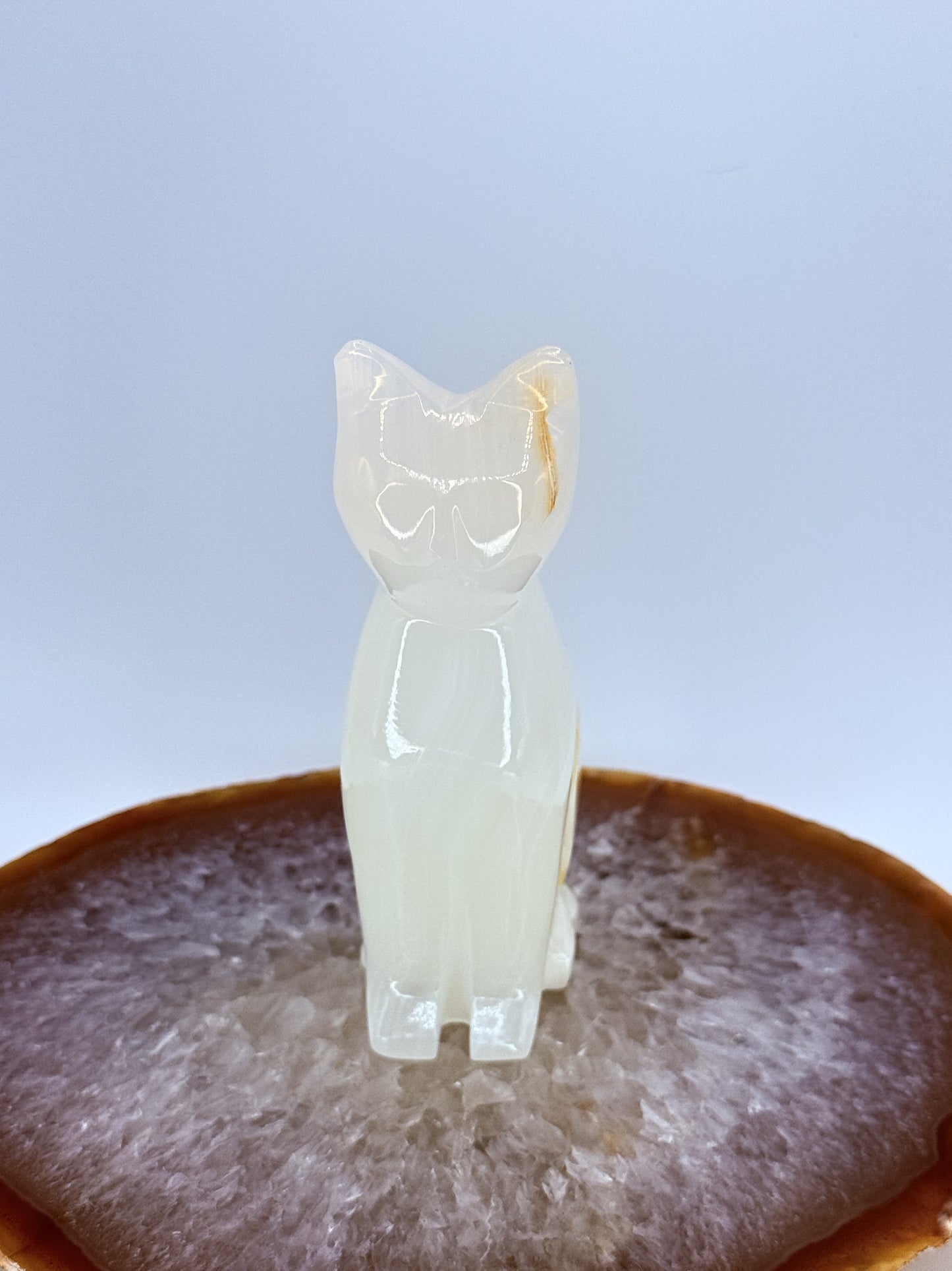 Onyx Cat Carving Pair | Natural Stone Figurines for Protection, Balance & Elegance