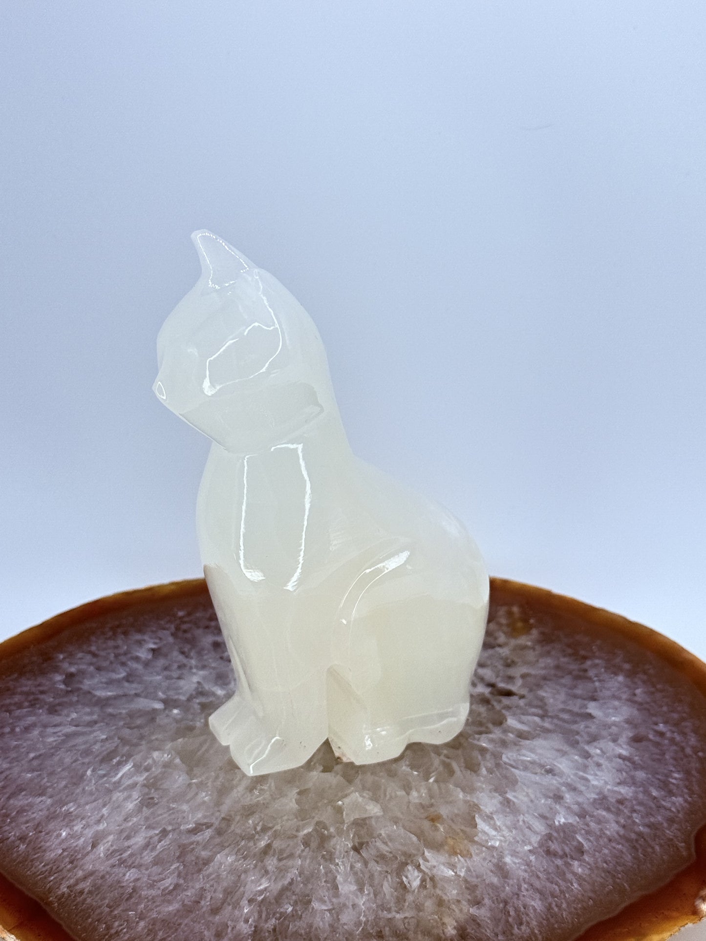 Onyx Cat Carving Pair | Natural Stone Figurines for Protection, Balance & Elegance
