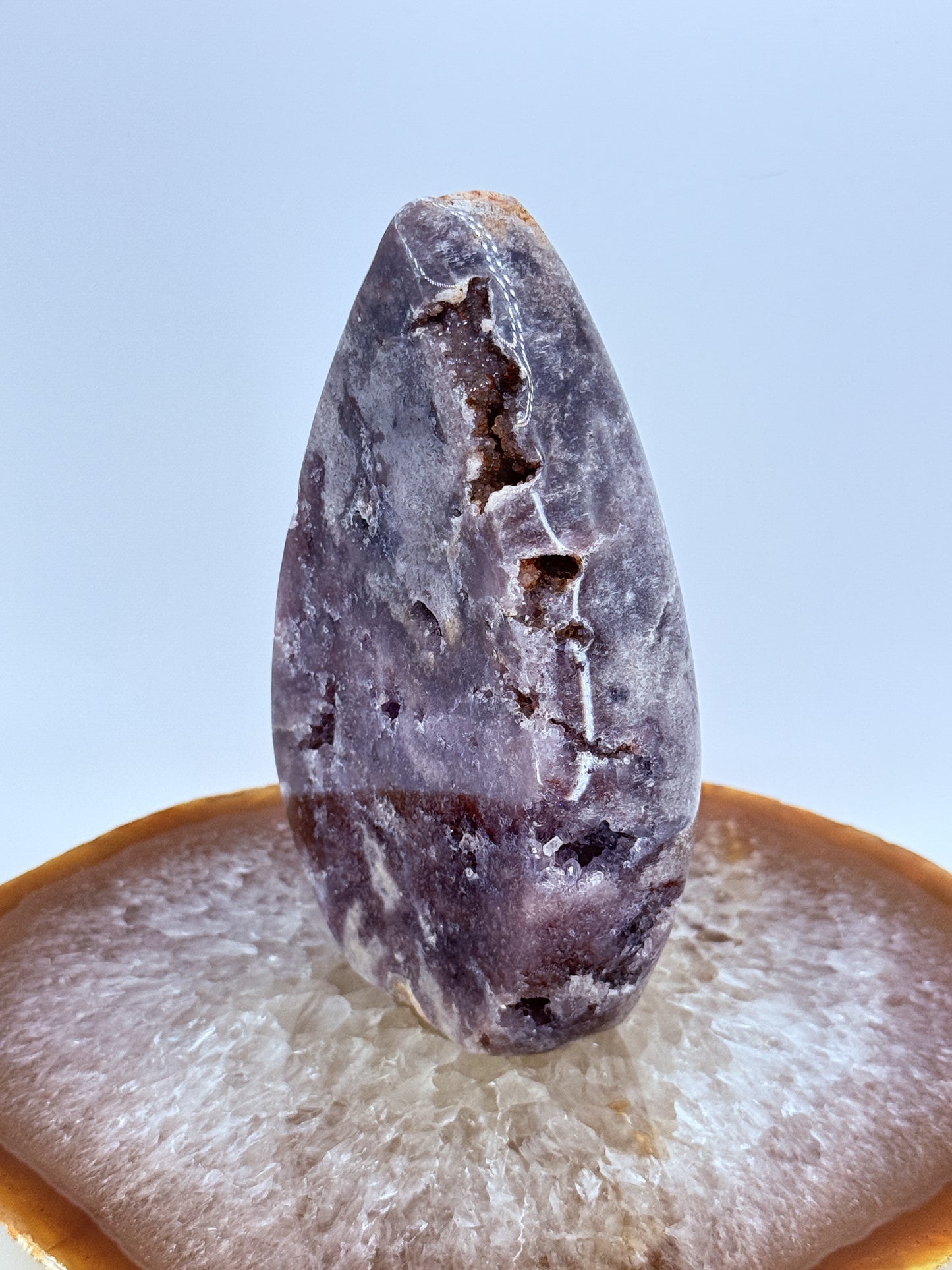 Pink Amethyst Flame Carving | Soothing Crystal for Love, Healing & Emotional Balance