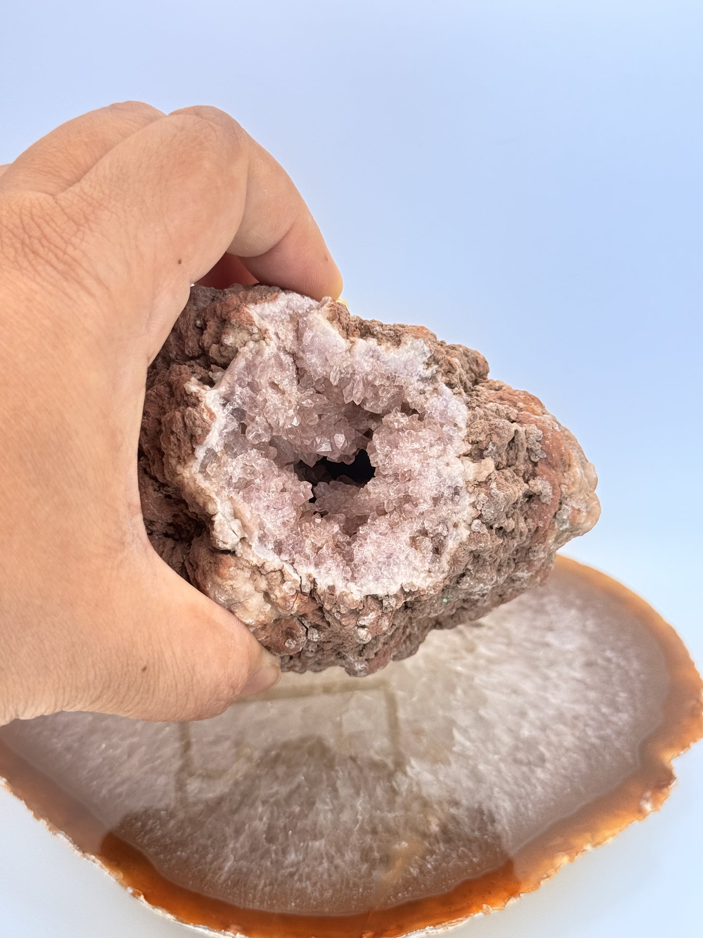 Pink Amethyst Geode from Argentina | Crystal for Love, Healing & Emotional Harmony