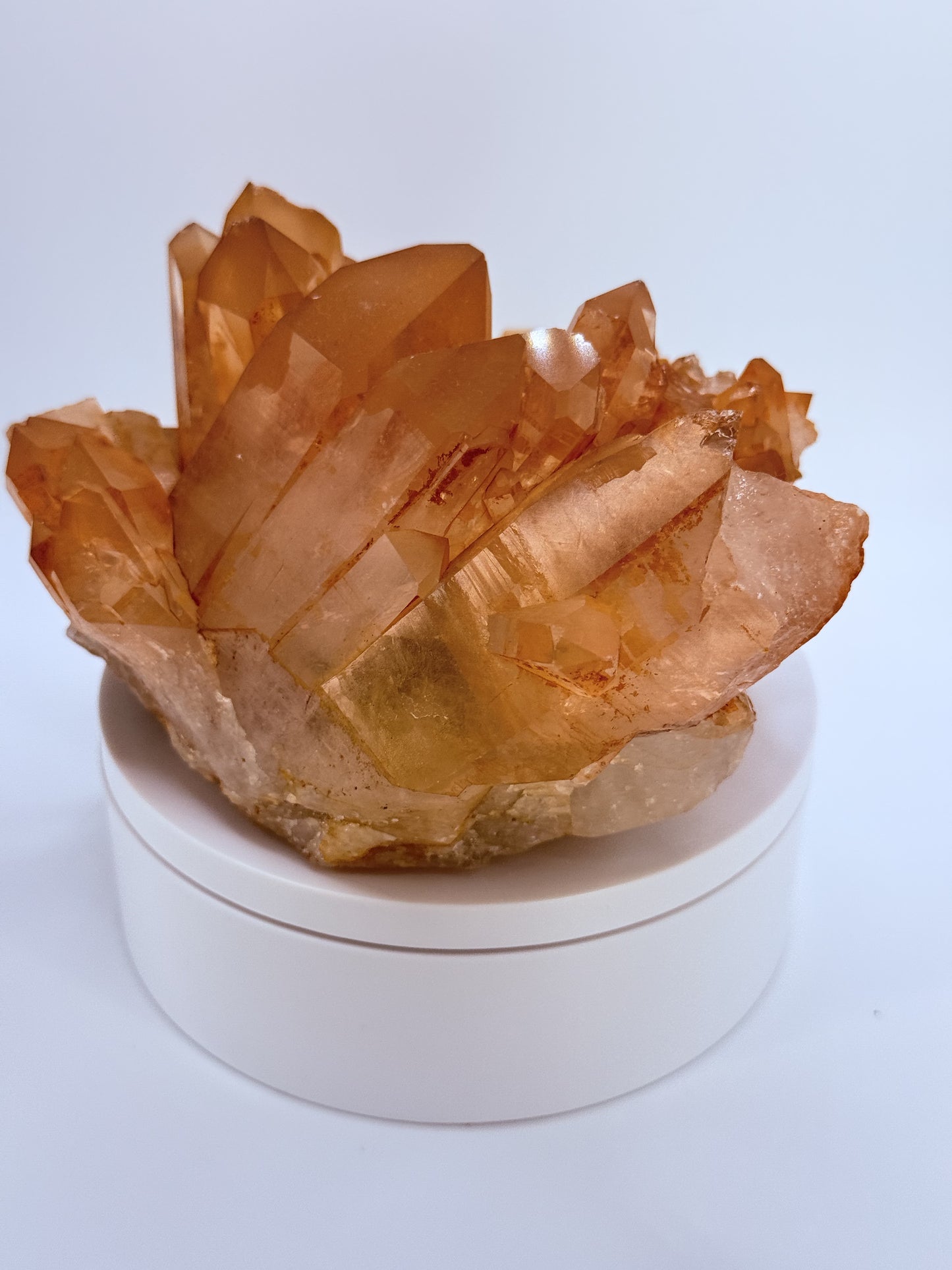 Tangerine Quartz Cluster – Raw Orange Crystal for Creativity, Passion & Manifestation | Natural Quartz from Brazil