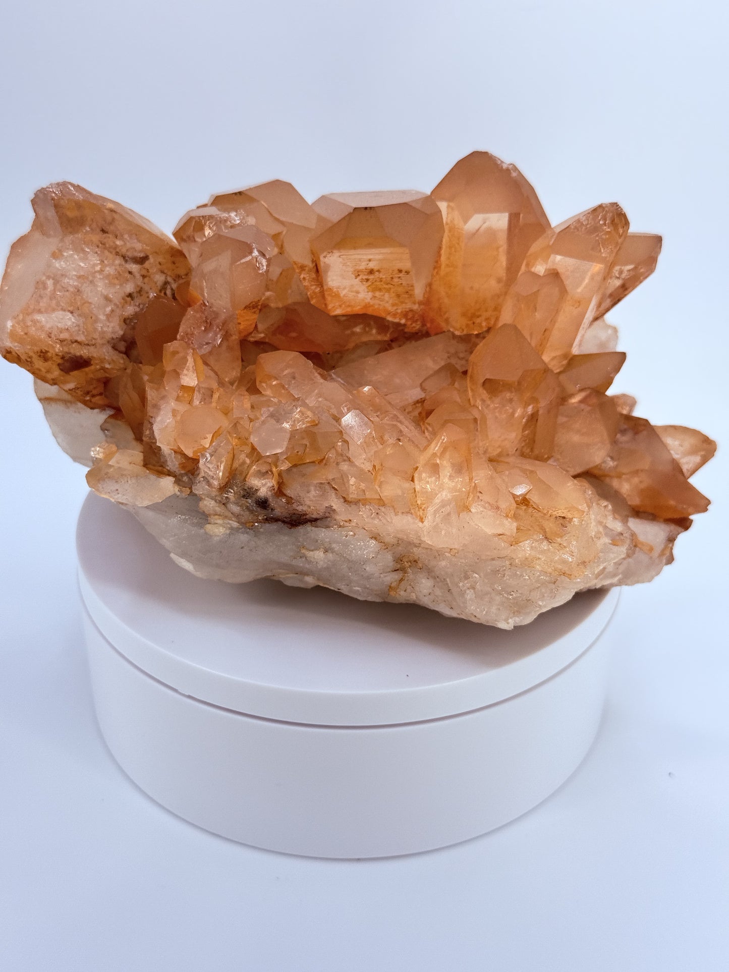Tangerine Quartz Cluster – Raw Orange Crystal for Creativity, Passion & Manifestation | Natural Quartz from Brazil