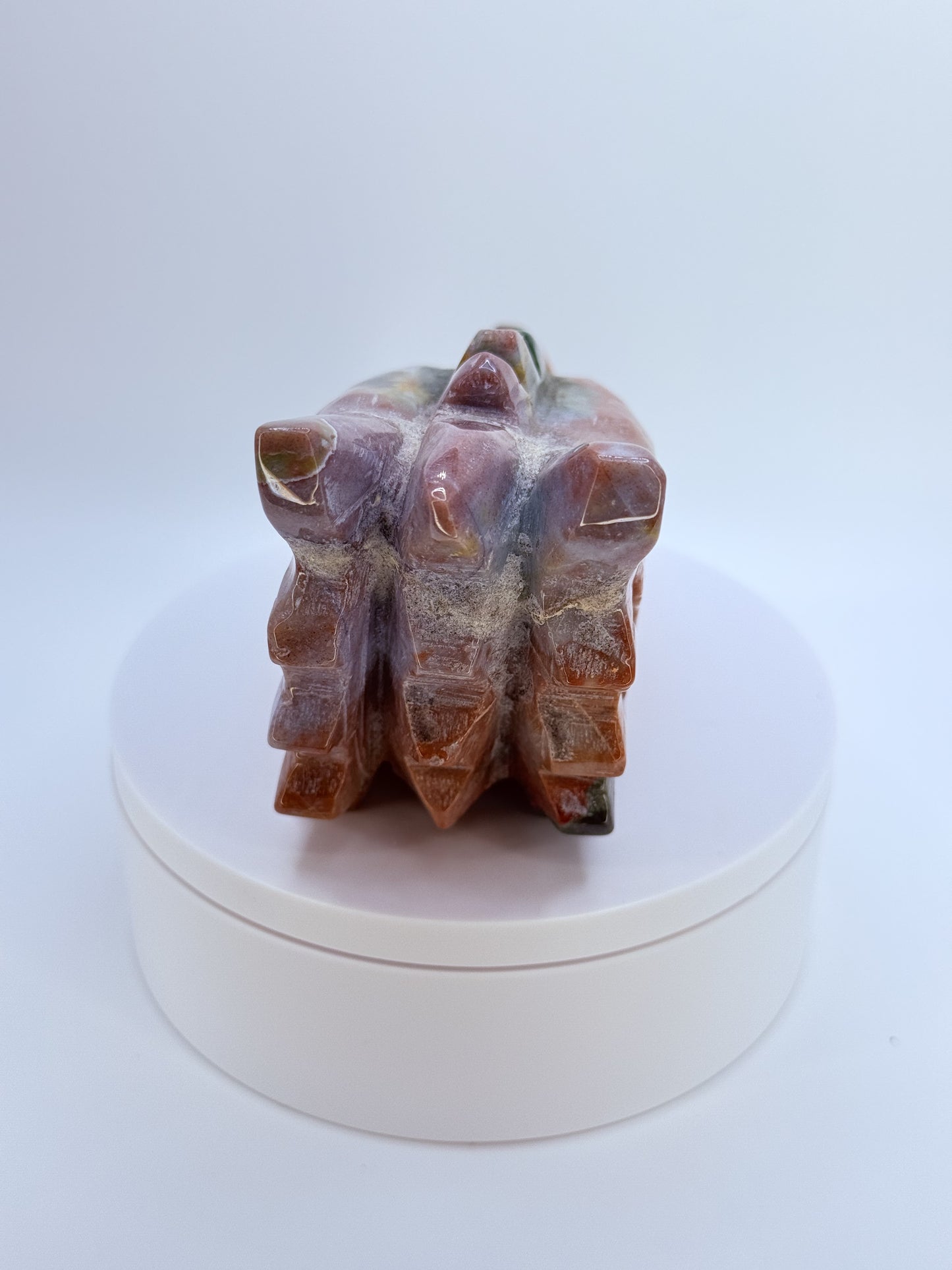 Ocean Jasper Dragon Head Carving – Crystal of Strength, Wisdom & Emotional Healing | Hand-Carved Dragon Crystal from Madagascar