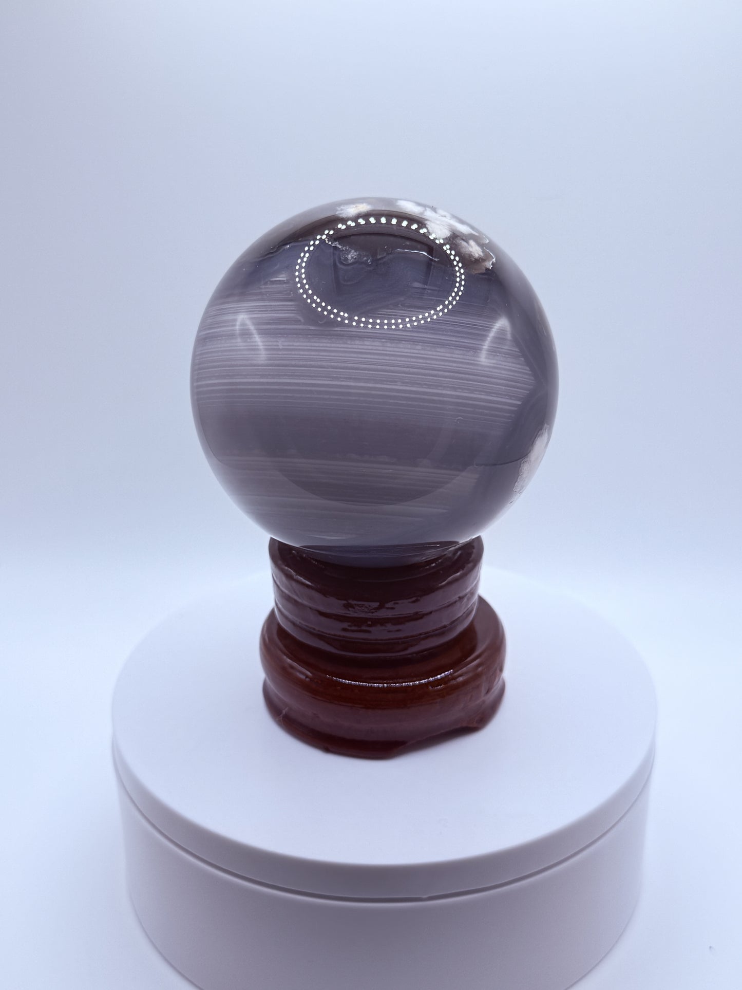 Black Flower Agate Sphere β Stone of Growth, Balance & Transformation | Handpicked Crystal Ball for Strength, Protection & Inner Peace